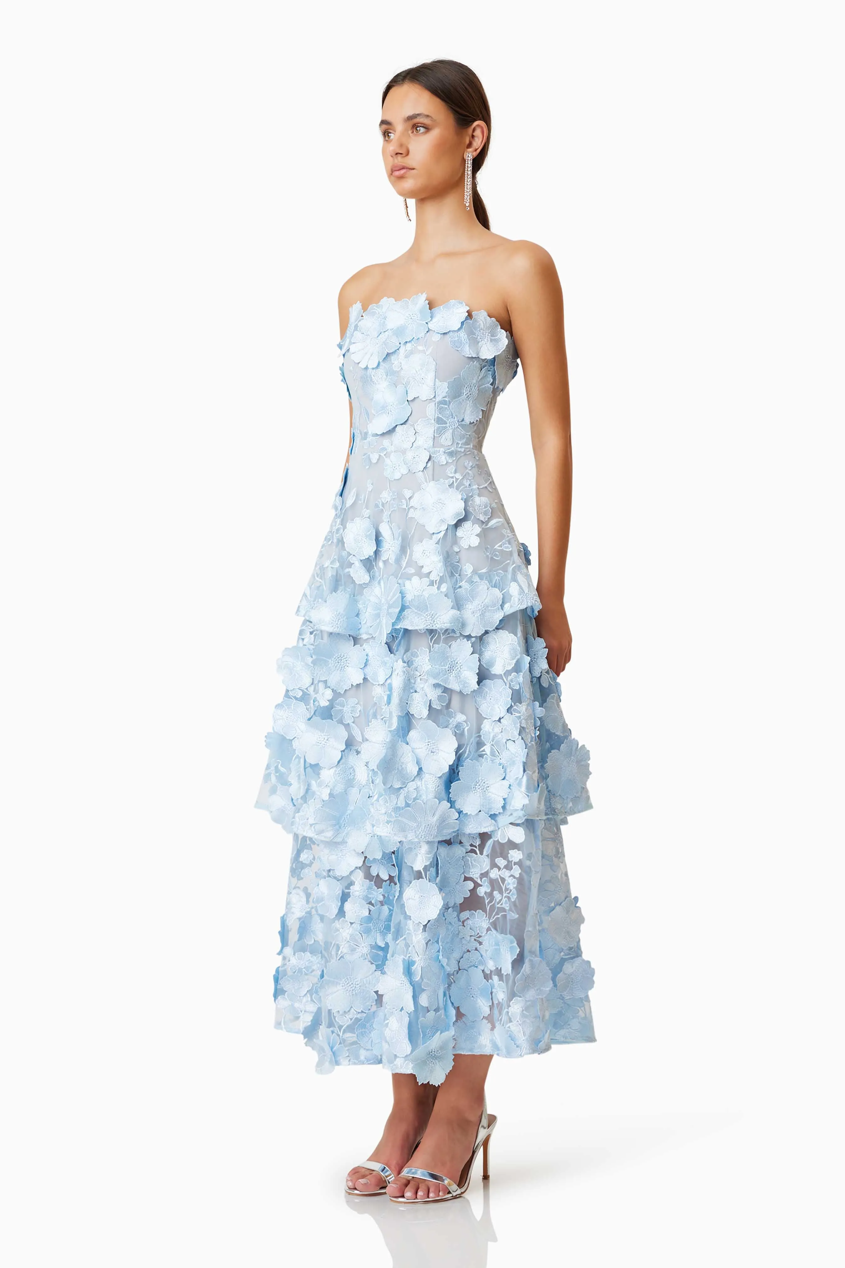 Selene Maxi Tiered 3D Dress In Blue sold by Elliatt product image thumbnail 5