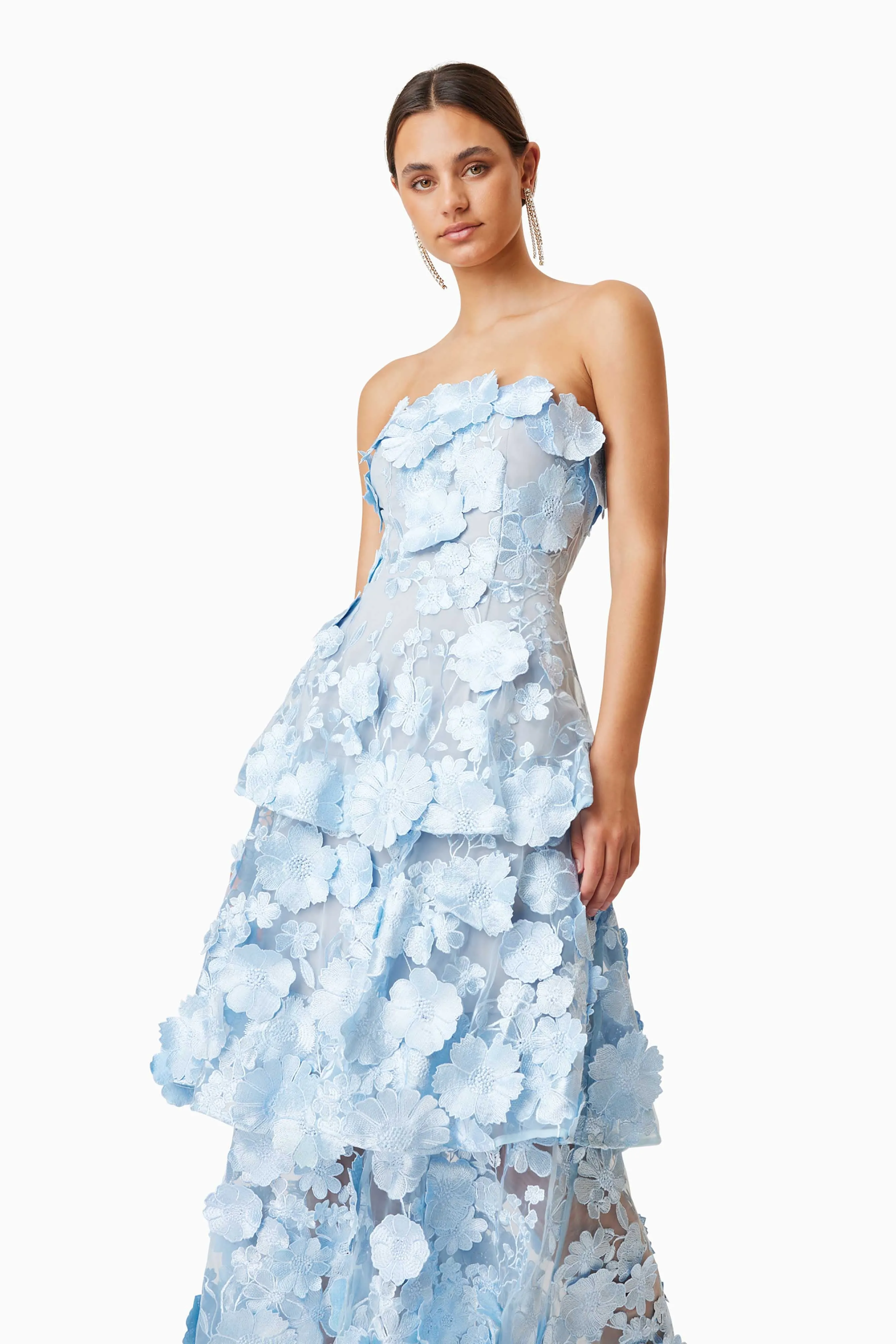 Selene Maxi Tiered 3D Dress In Blue sold by Elliatt product image thumbnail 2