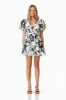 Selene Floral Mini Dress In Black sold by Elliatt