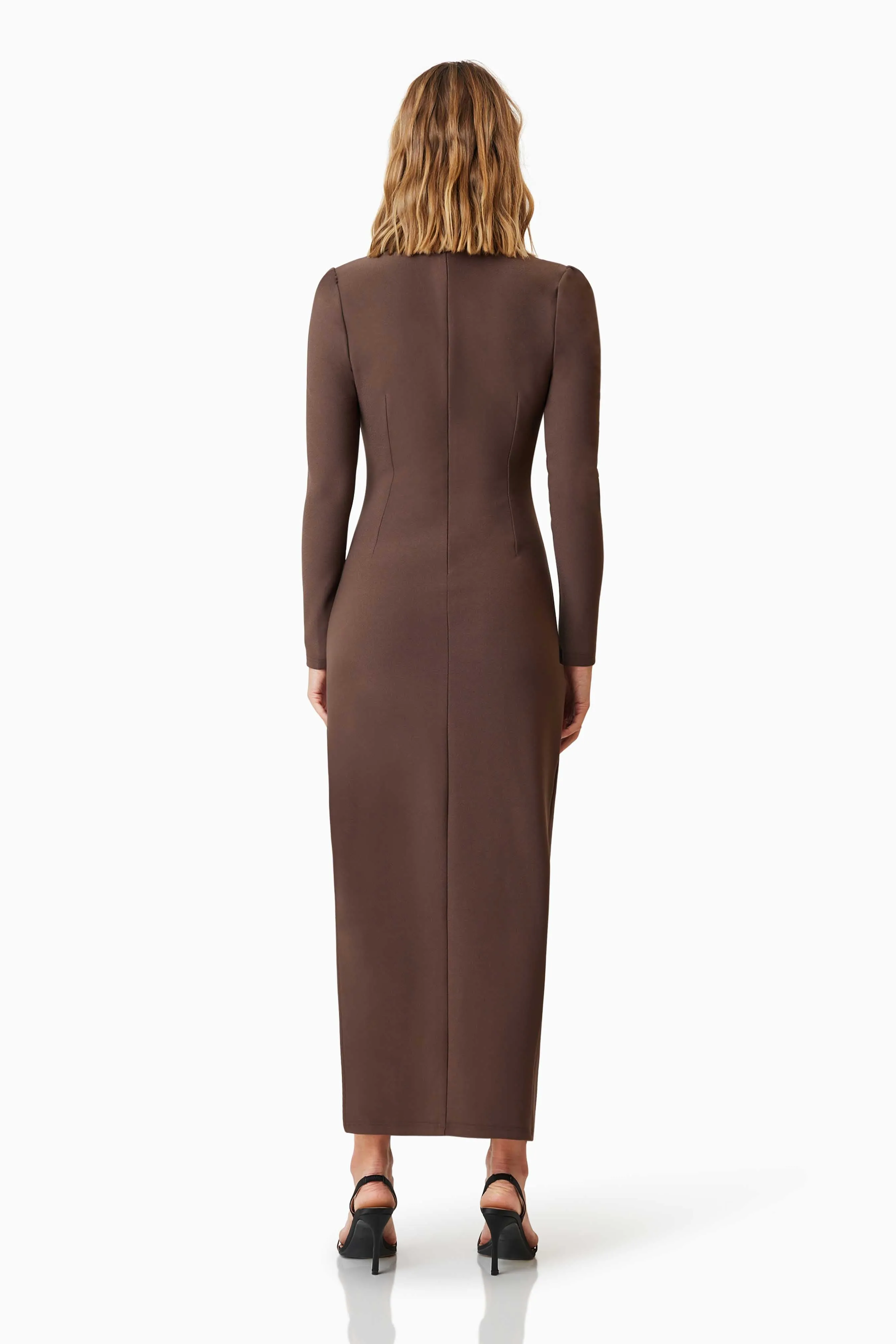 Nola Long Sleeve Maxi Dress In Brown sold by Elliatt product image thumbnail 4