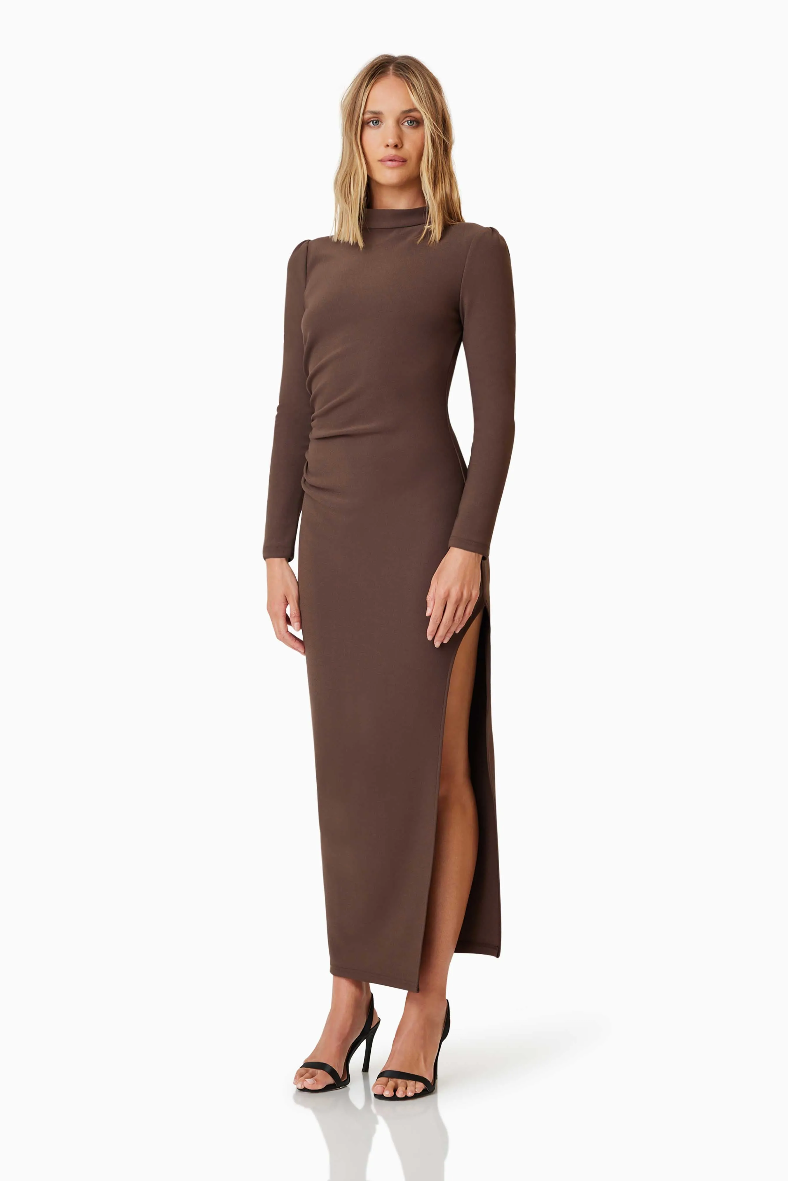 Nola Long Sleeve Maxi Dress In Brown sold by Elliatt product image thumbnail 2