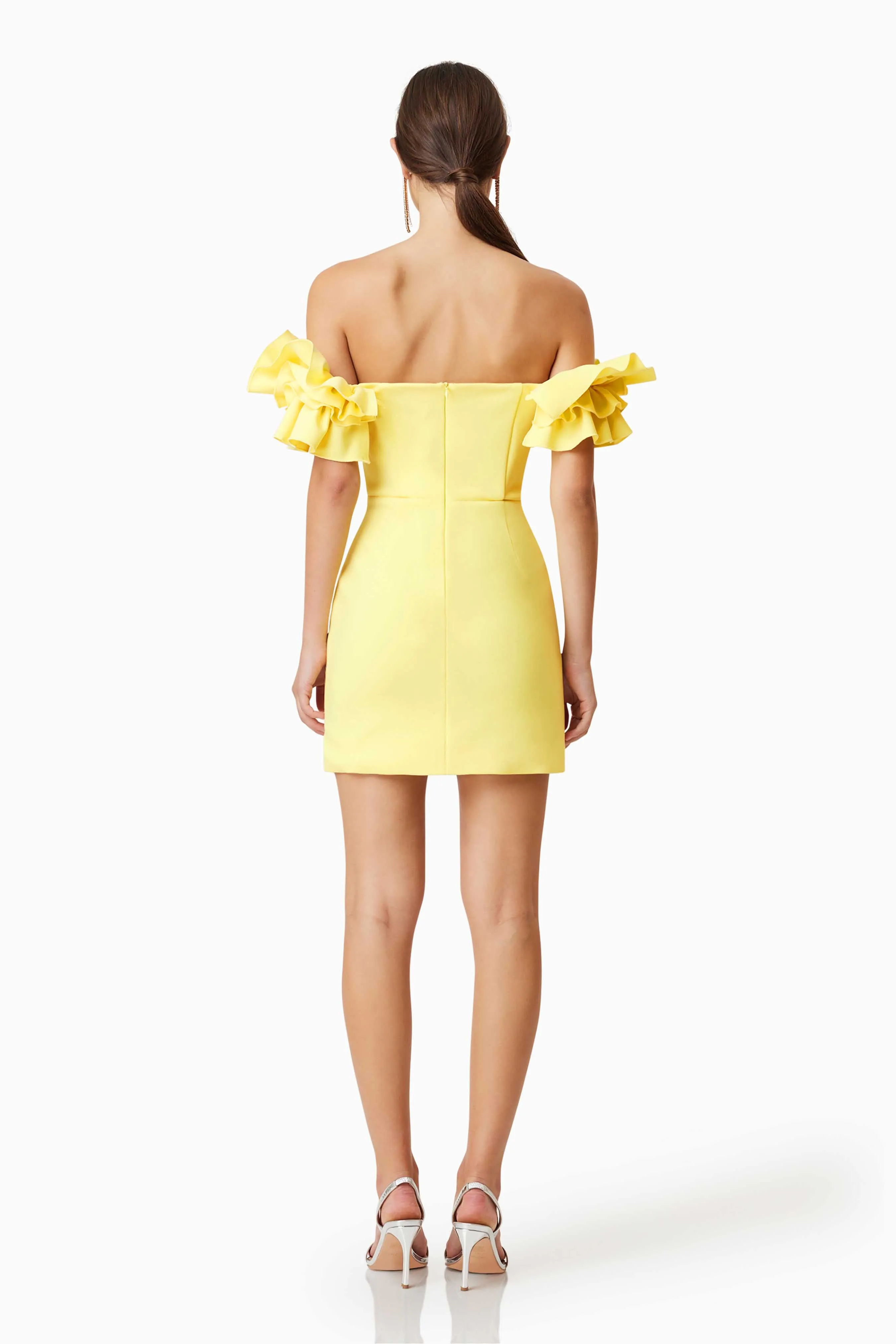 Nola Off The Shoulder Mini Dress In Yellow sold by Elliatt product image thumbnail 4