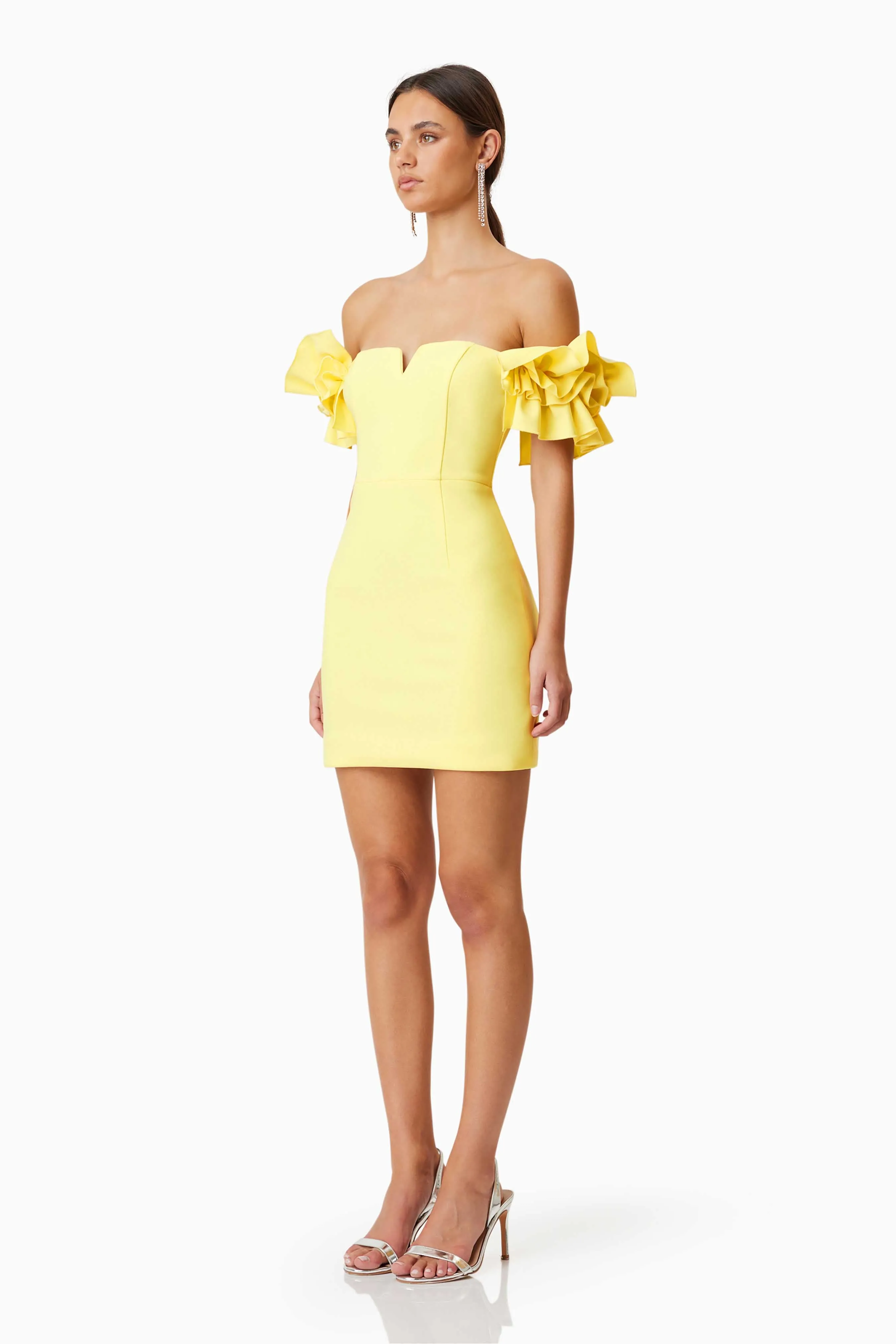 Nola Off The Shoulder Mini Dress In Yellow sold by Elliatt product image thumbnail 2