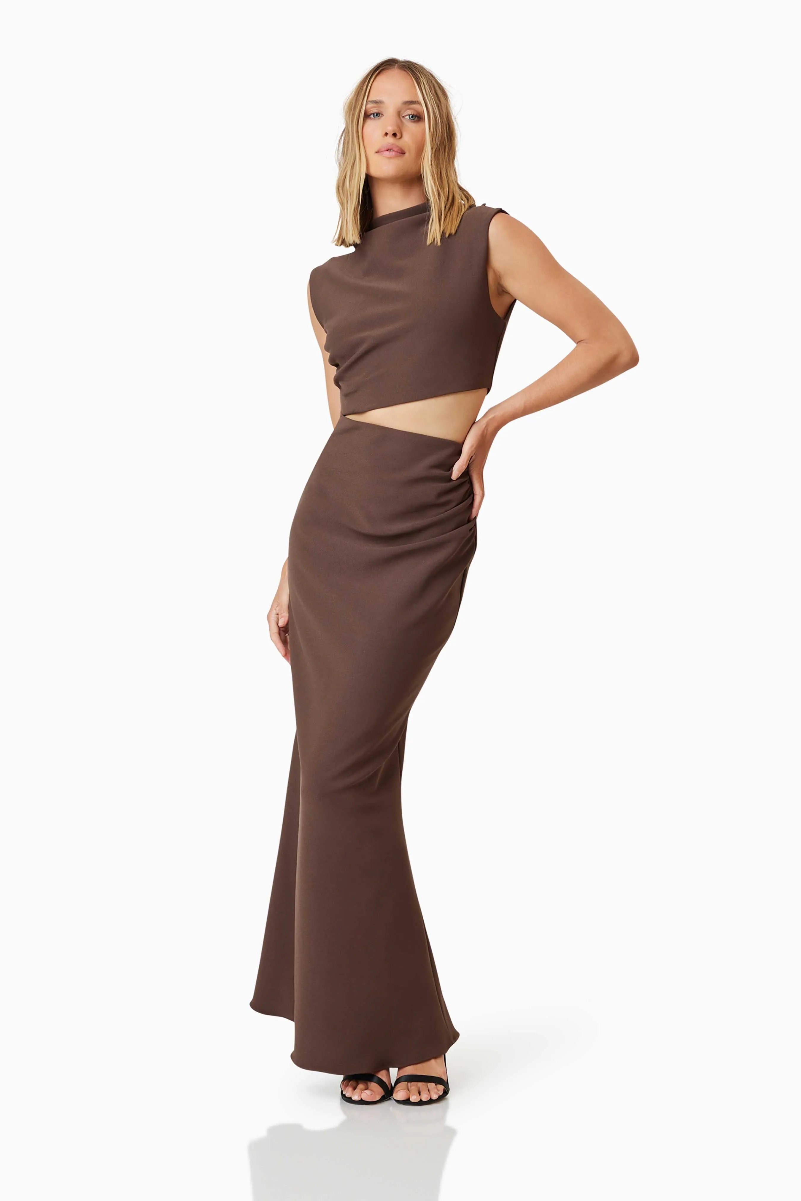 Nola Day To Night Maxi Gown In Brown sold by Elliatt product image thumbnail 3