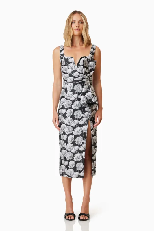 Willow Midi Dress In Black sold by Elliatt