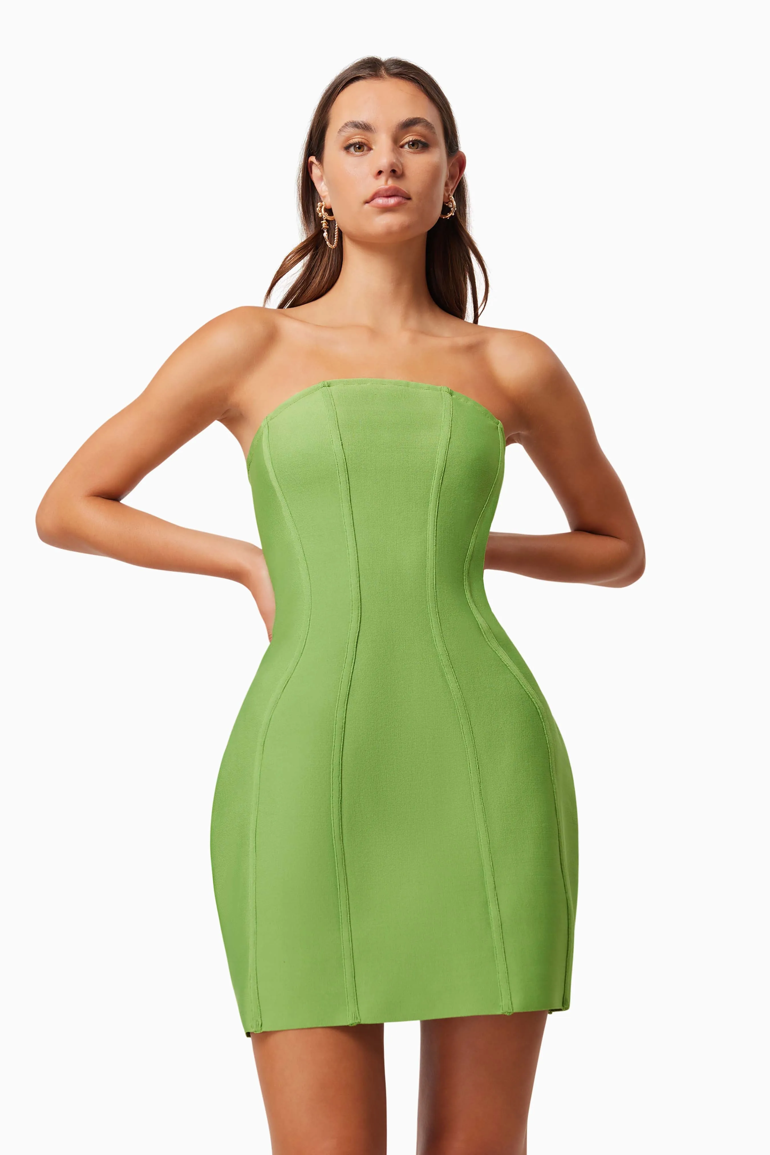 Rose Strapless Mini Dress In Green sold by Elliatt product image thumbnail 2