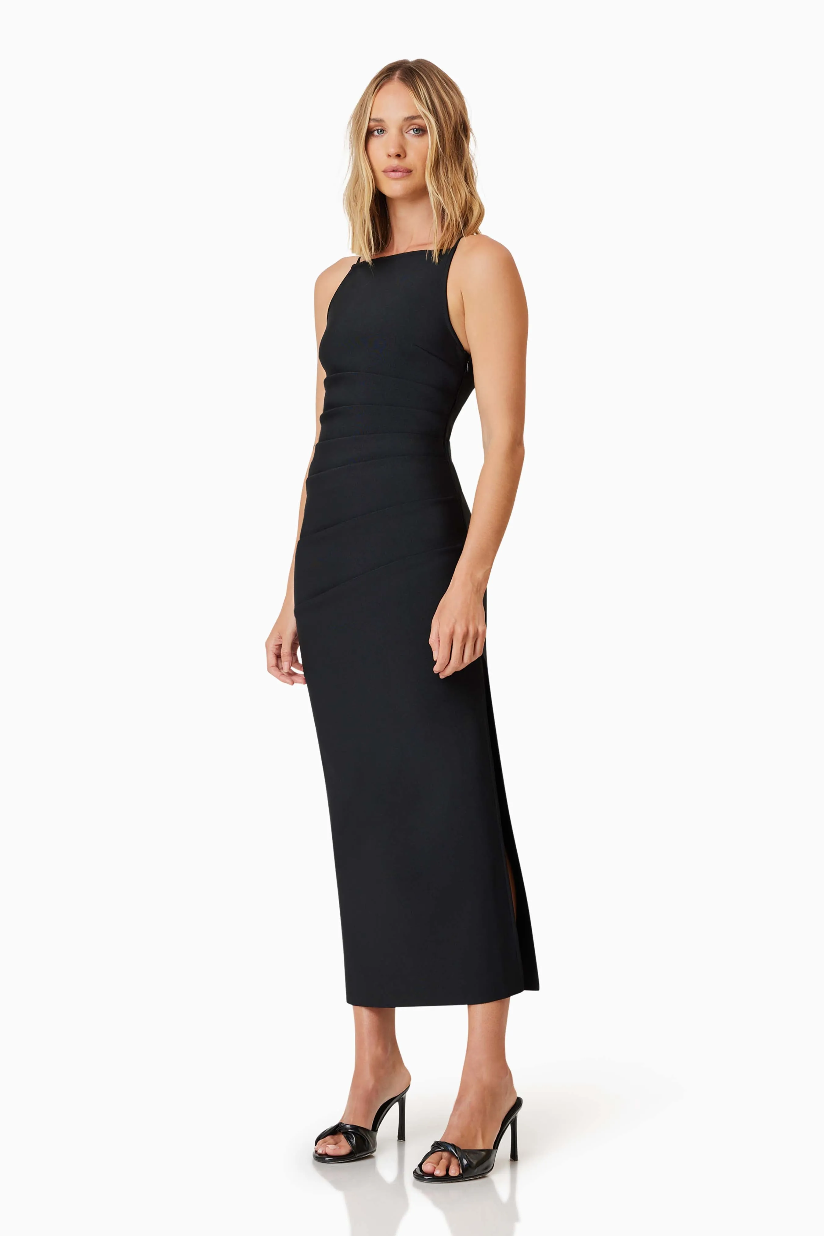 Rose Cocktail Midi Dress In Black sold by Elliatt product image thumbnail 3