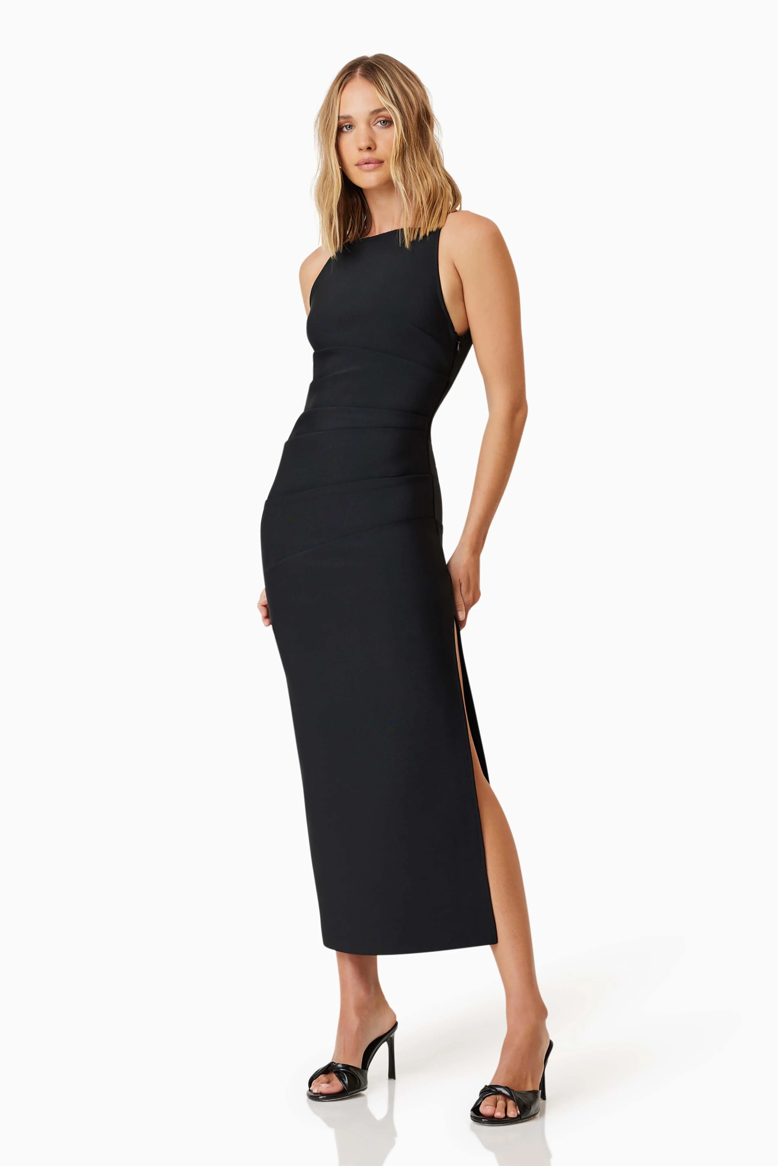 Rose Cocktail Midi Dress In Black sold by Elliatt product image thumbnail 4