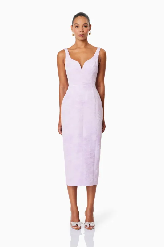 OMR x ELLIATT: Dasher Eventwear Midi Dress In Purple sold by Elliatt