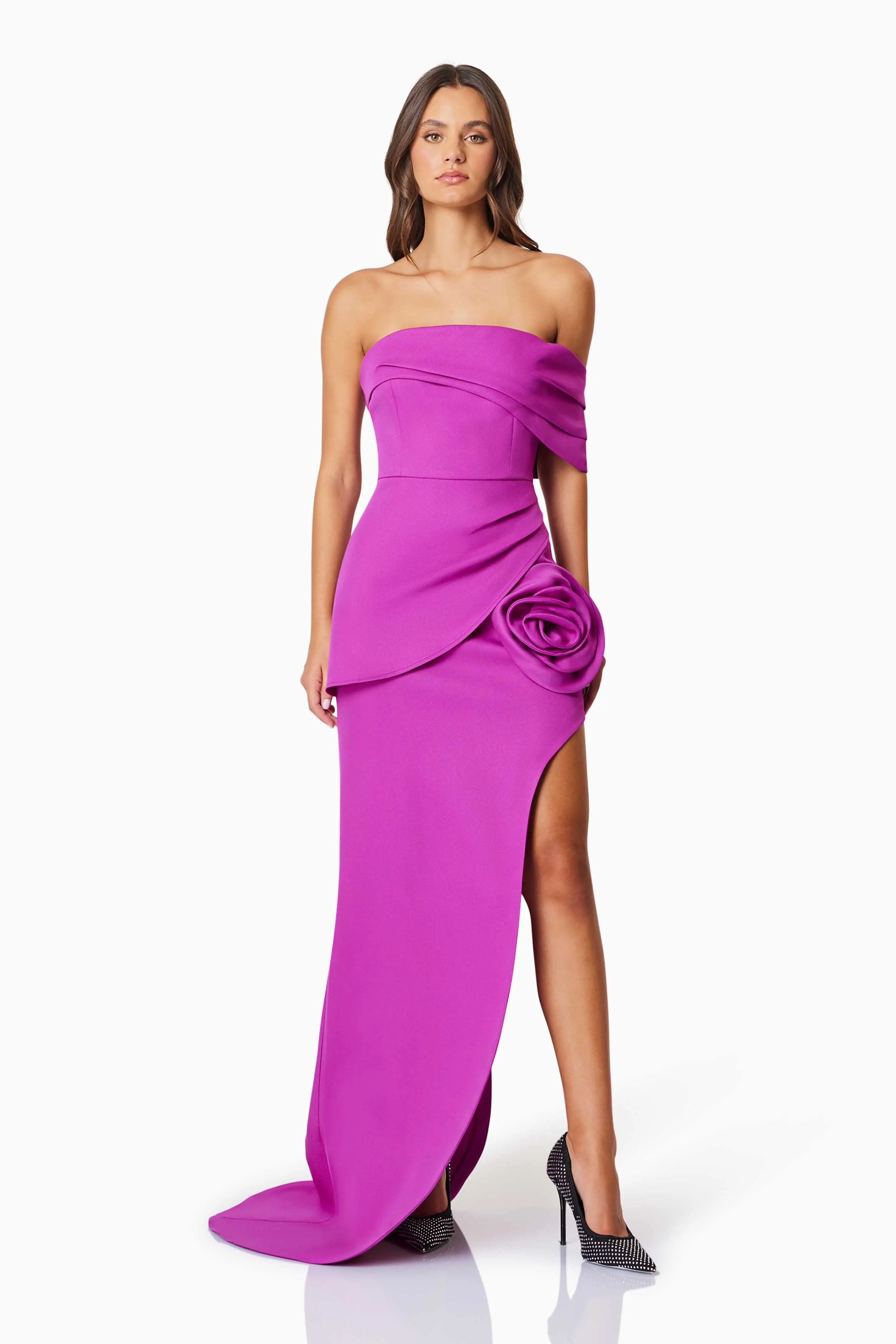 Bethany Off The Shoulder Maxi Gown In Purple sold by Elliatt product image thumbnail 4
