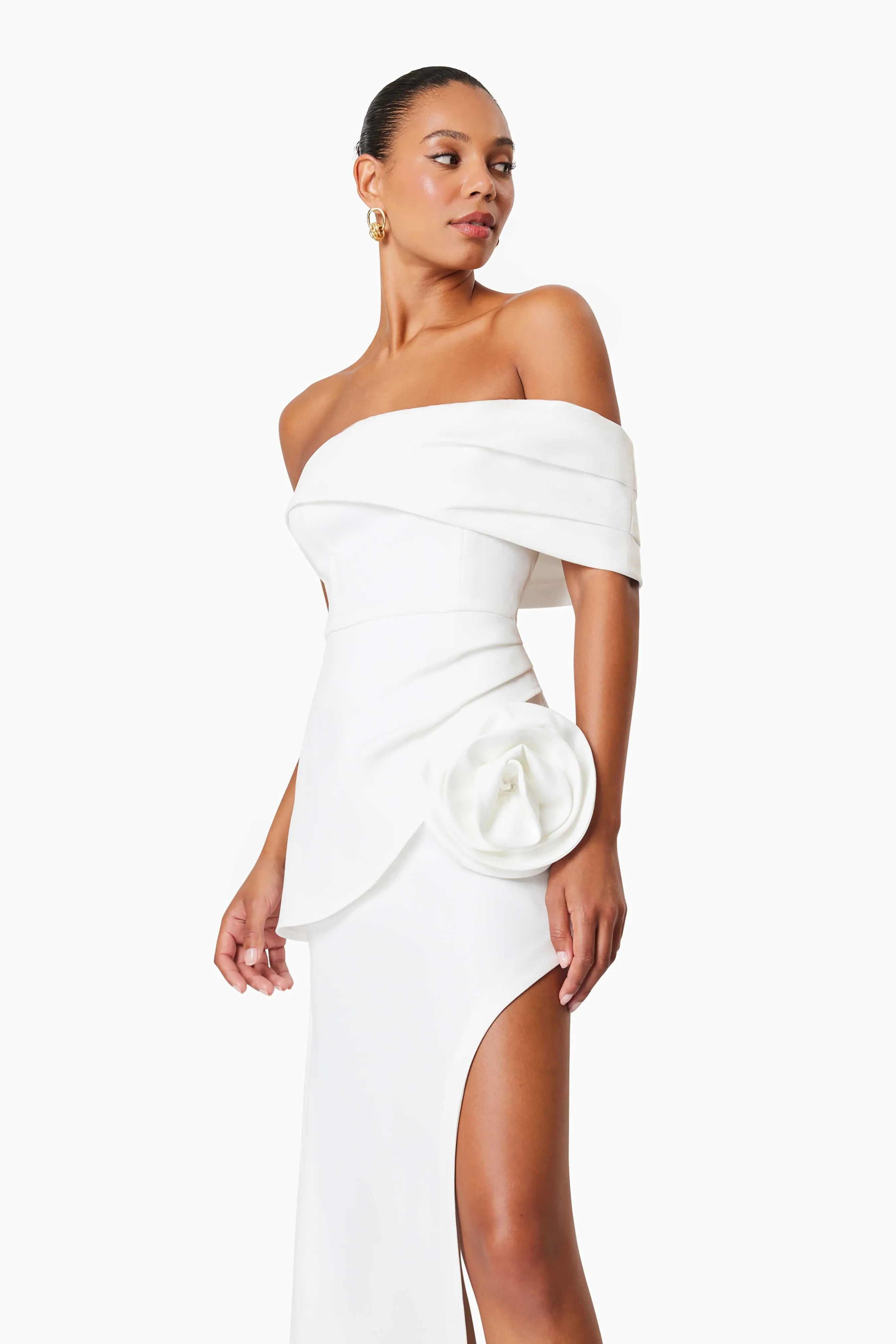 Bethany Off The Shoulder Maxi Gown In White sold by Elliatt product image thumbnail 5