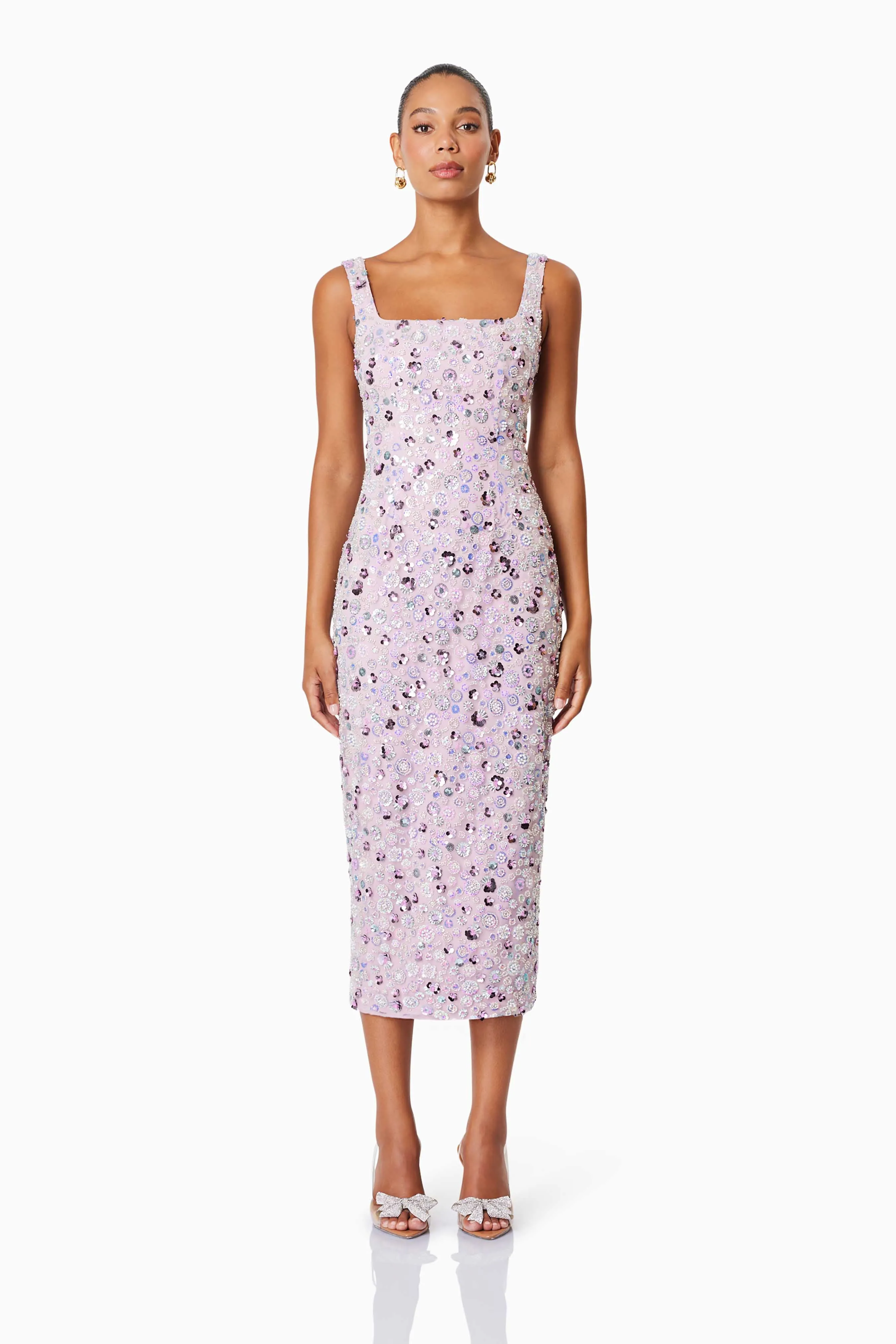 Aurora Event Wear Midi Dress In Purple sold by Elliatt