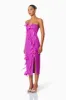 Bethany Strapless Floral Midi Dress In Purple sold by Elliatt