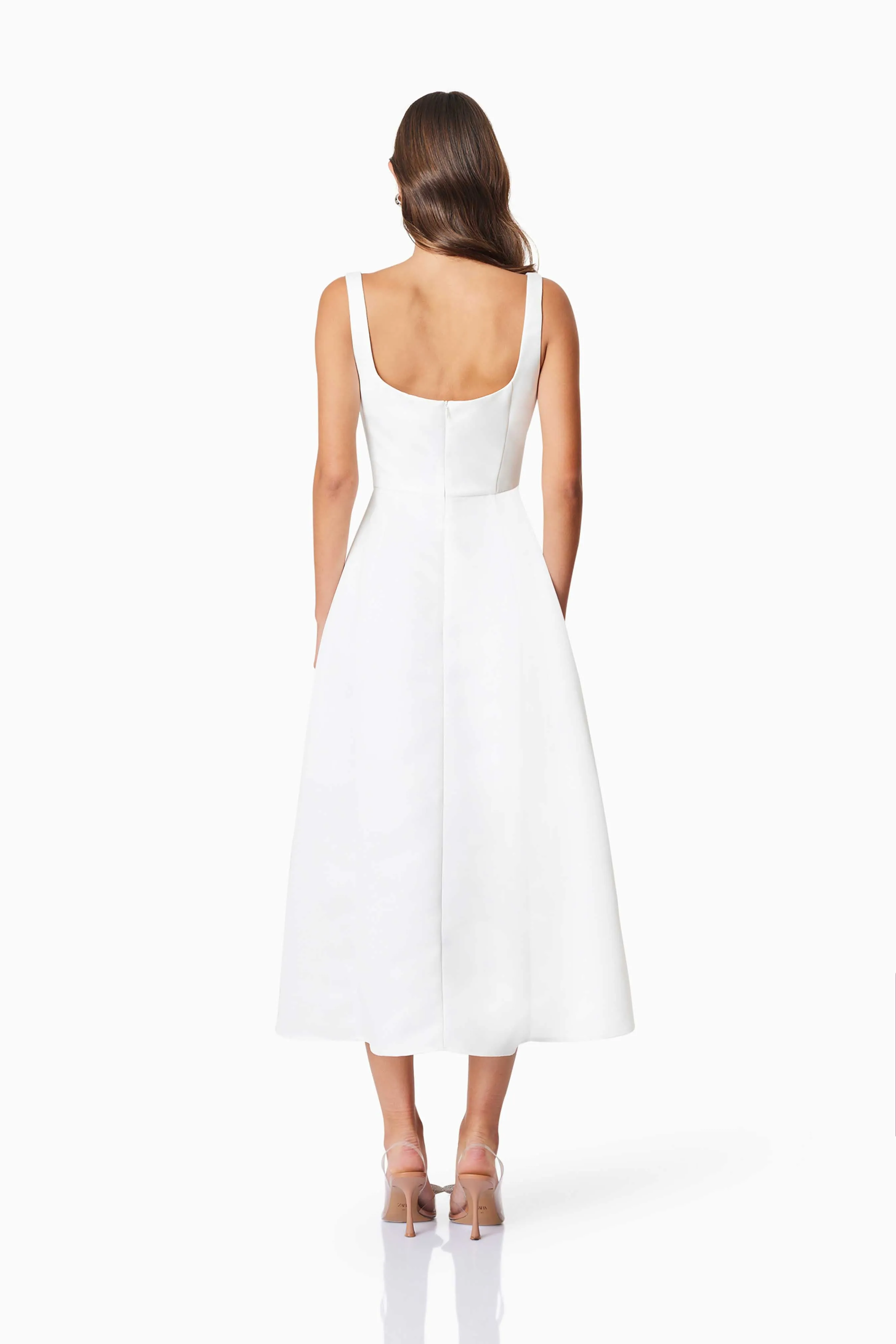 Alice Duchess Satin Midi Dress In White sold by Elliatt product image thumbnail 5