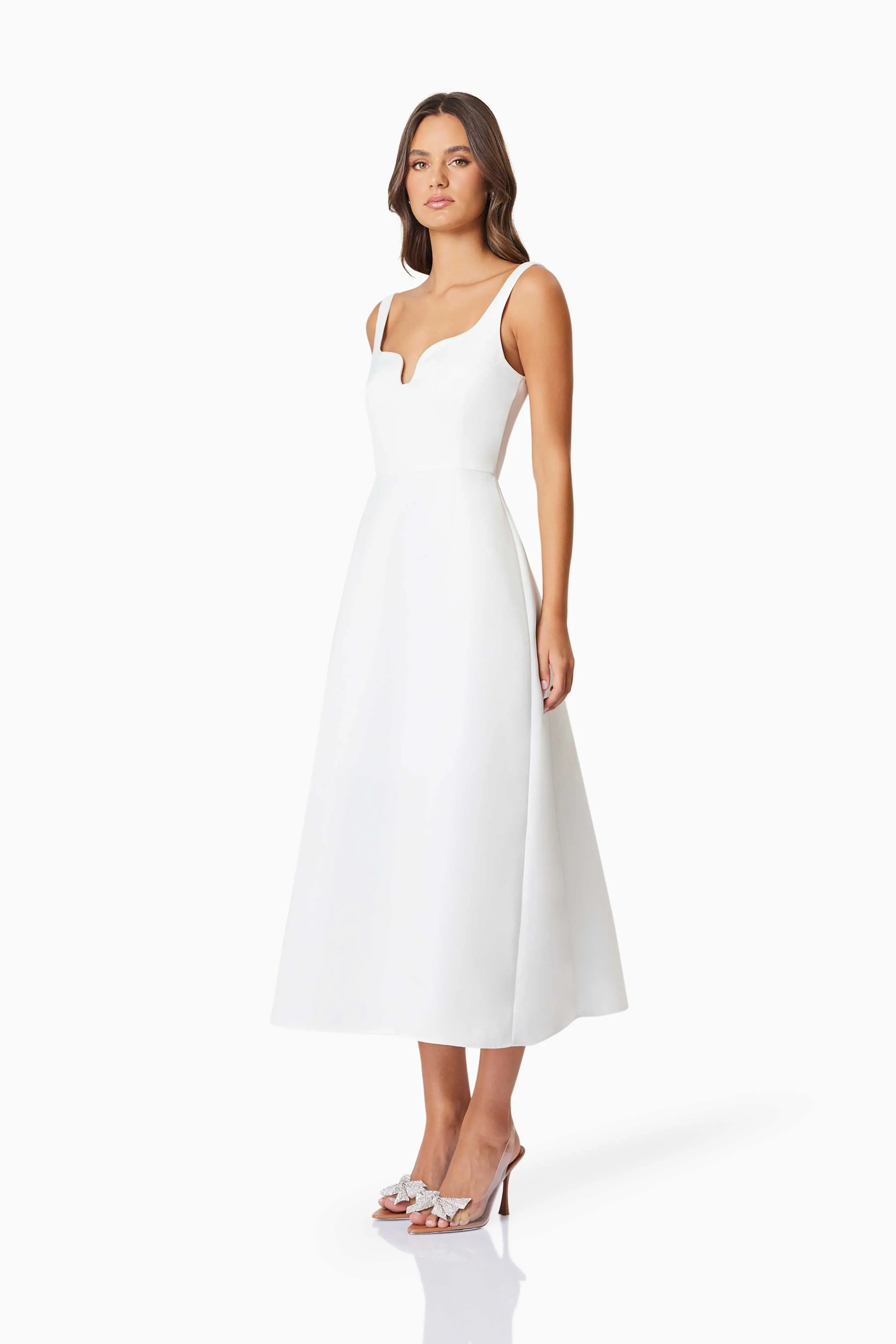 Alice Duchess Satin Midi Dress In White sold by Elliatt product image thumbnail 3