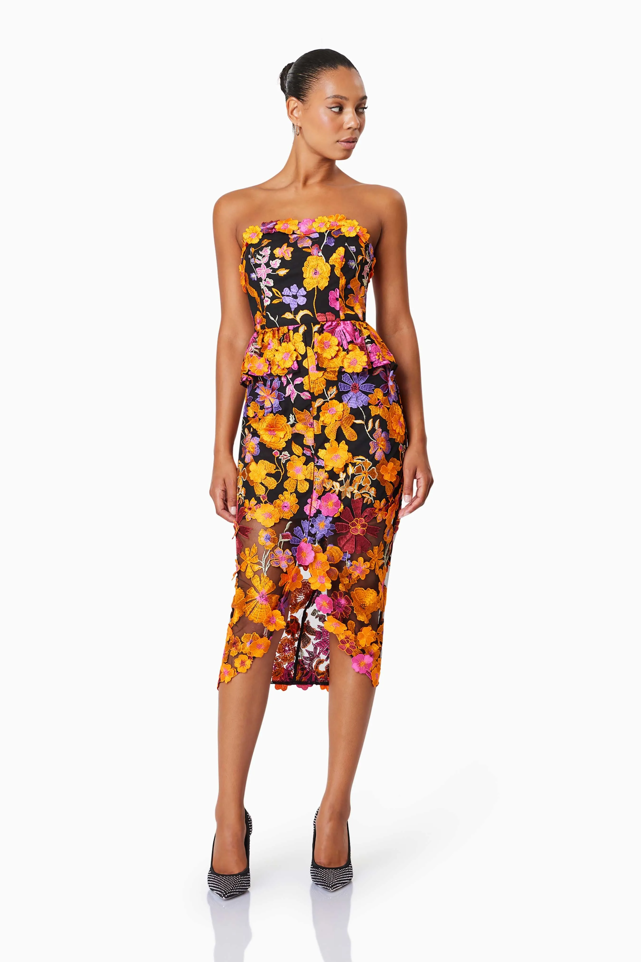 Alessandra Floral Strapless Cocktail Dress In Pink sold by Elliatt product image thumbnail 3