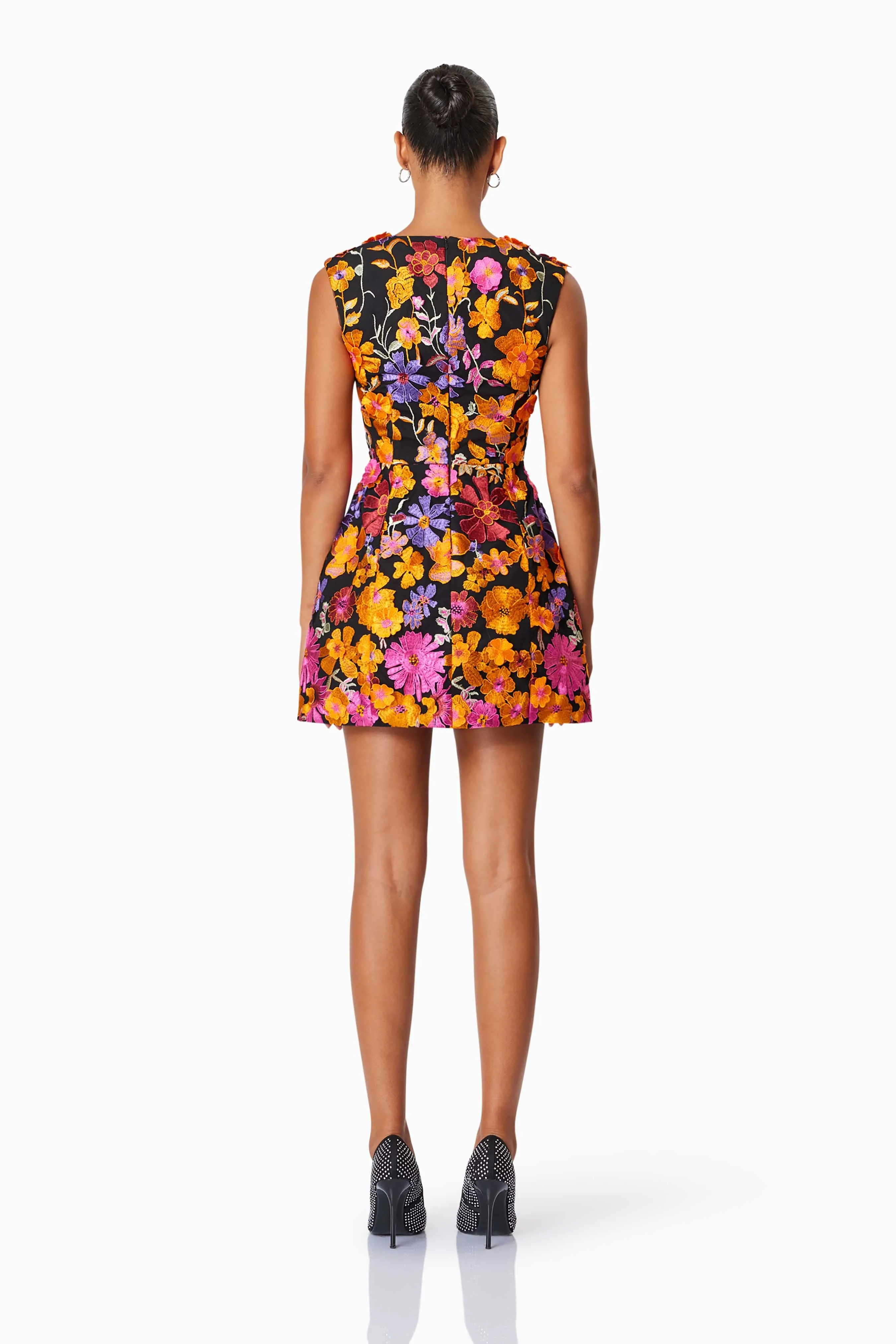 Alessandra Floral Mini Dress In Orange sold by Elliatt product image thumbnail 4