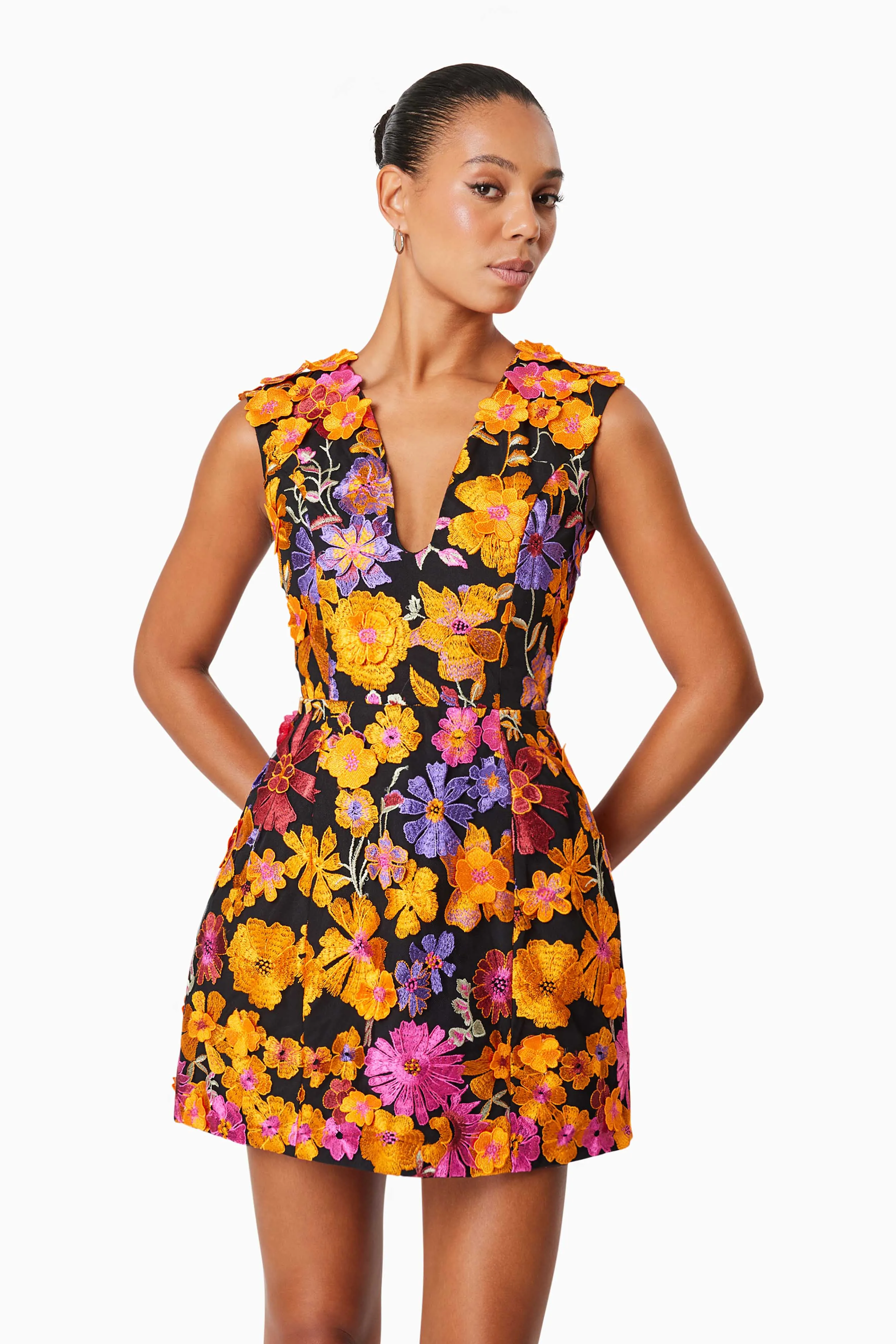 Alessandra Floral Mini Dress In Orange sold by Elliatt product image thumbnail 5