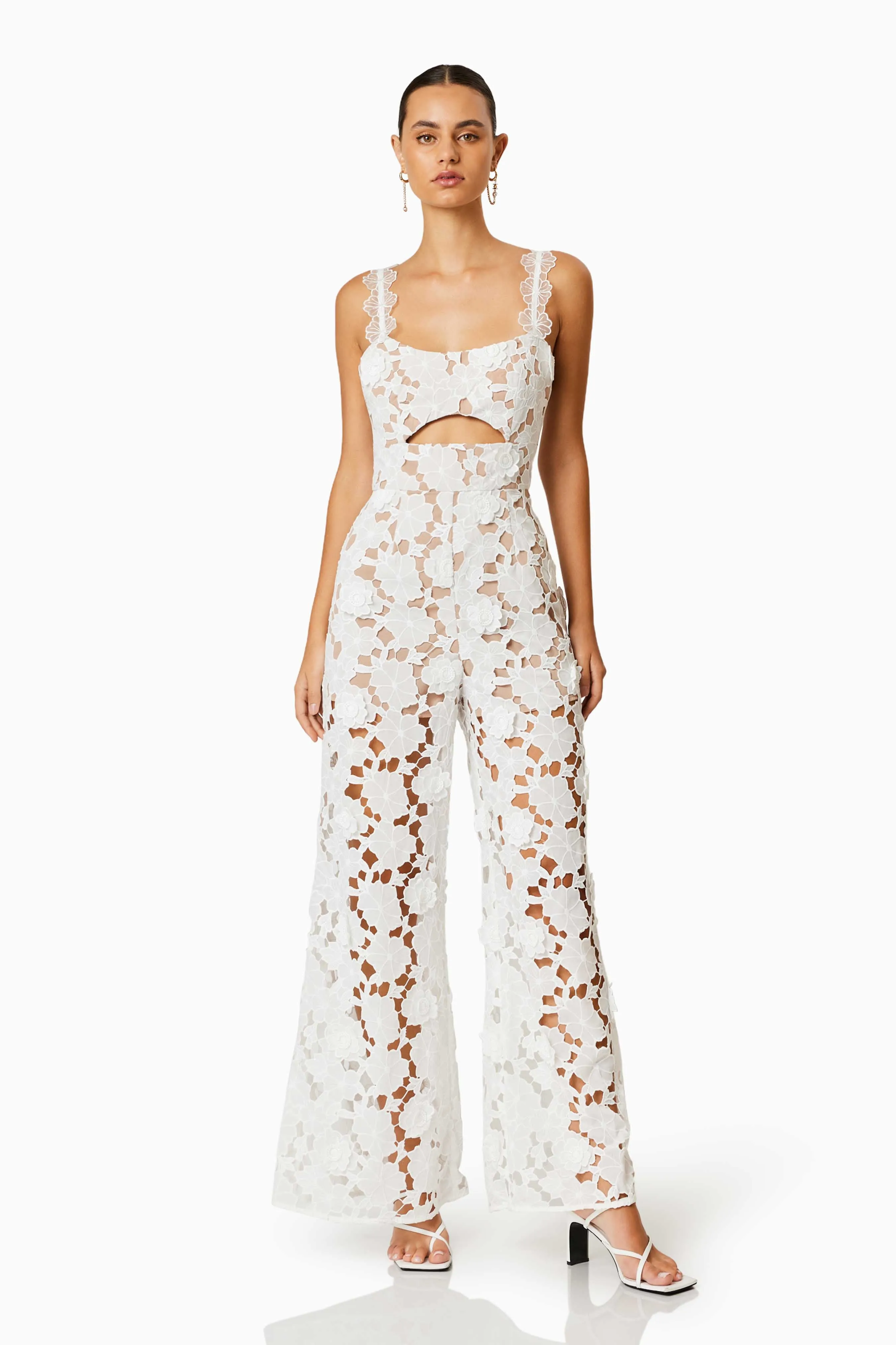 Windward Lace Jumpsuit In White sold by Elliatt product image thumbnail 2