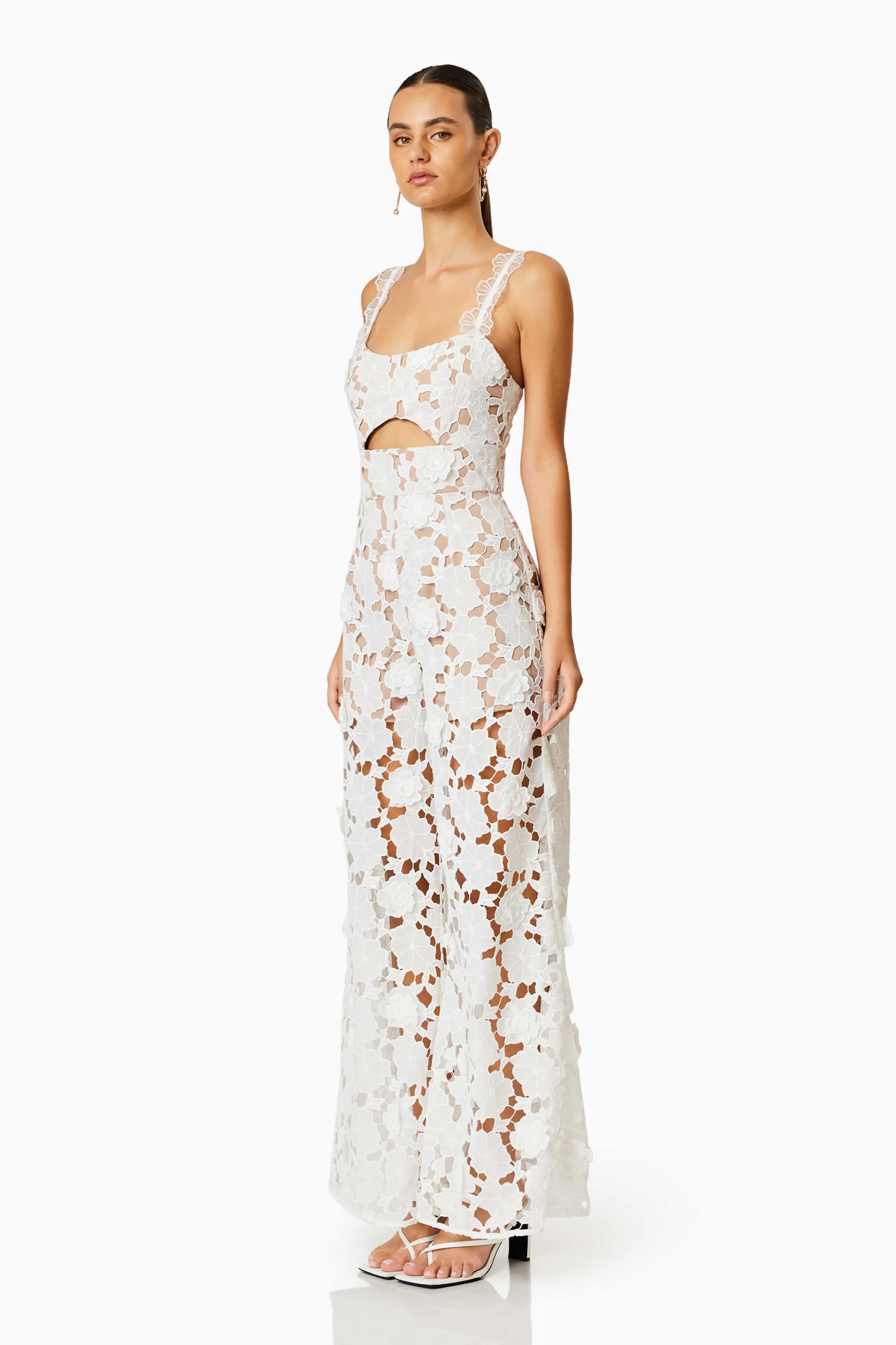 Windward Lace Jumpsuit In White sold by Elliatt product image thumbnail 3