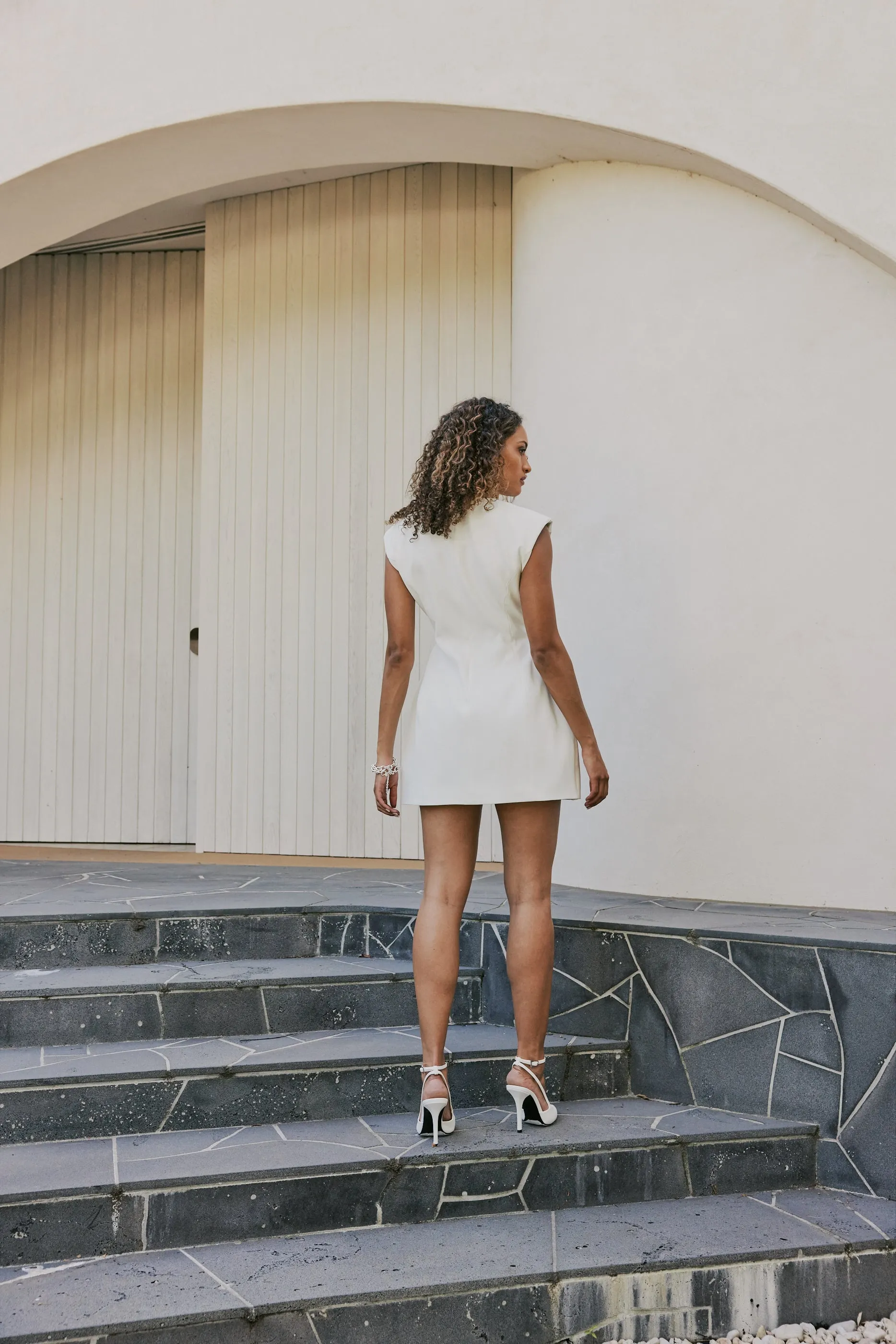 CURAAE Seren Flap Mini Dress In White sold by Elliatt product image thumbnail 4