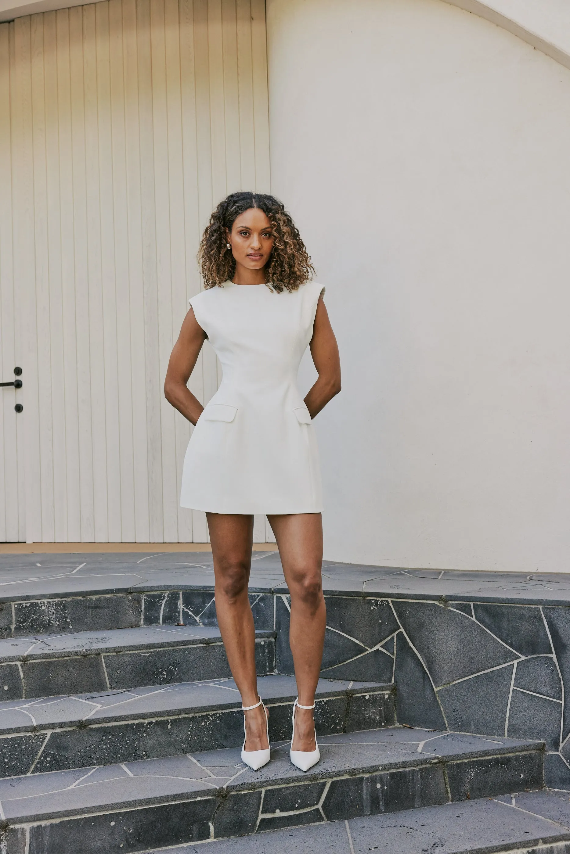 CURAAE Seren Flap Mini Dress In White sold by Elliatt product image thumbnail 2