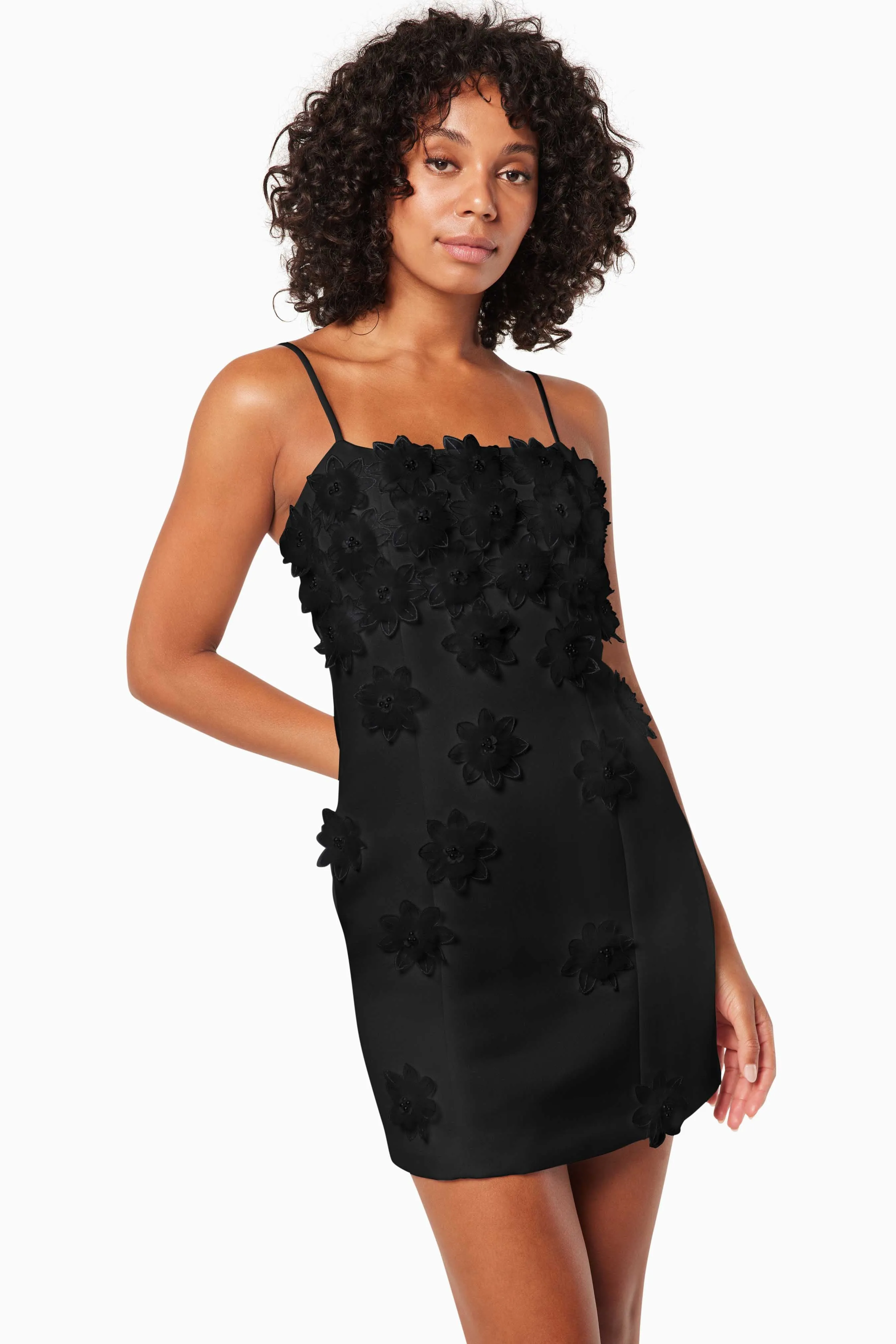 Sutton 3D Floral Mini Dress In Black sold by Elliatt product image thumbnail 2