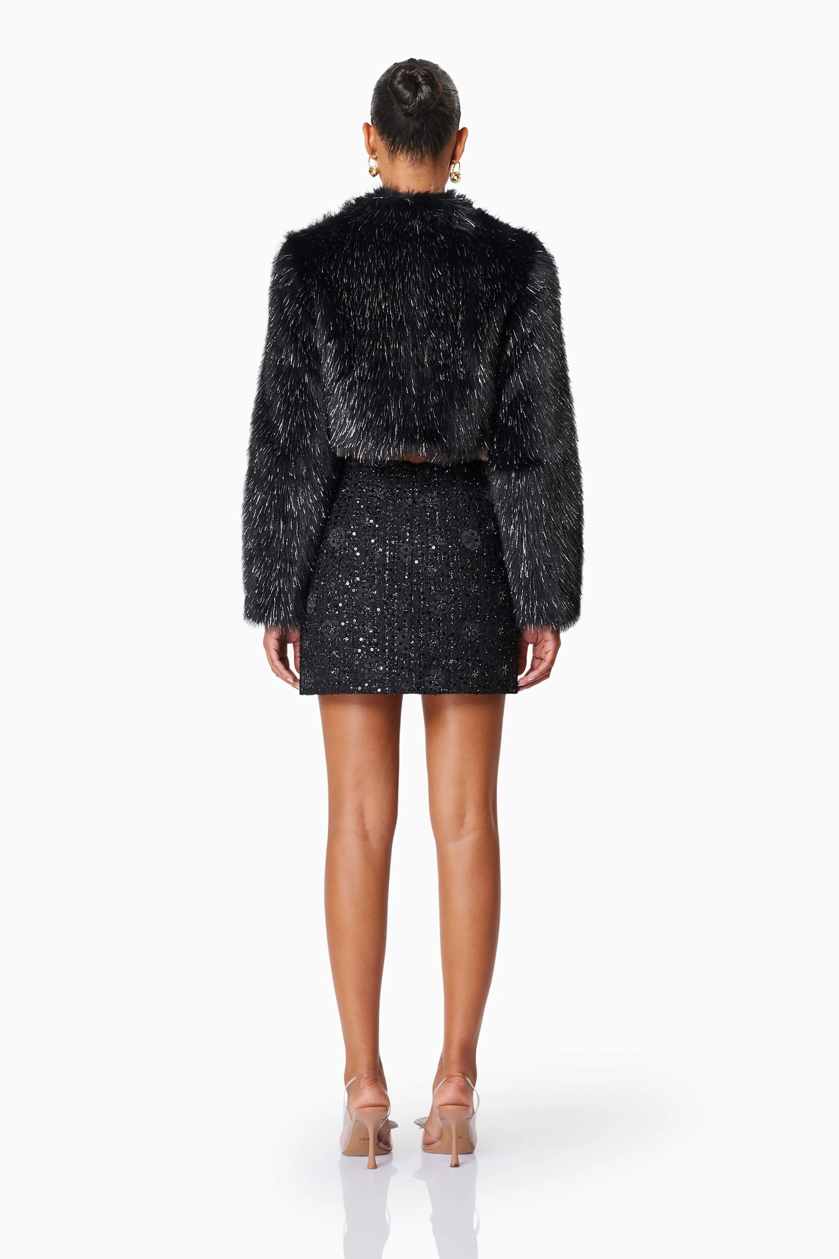 Cosette Faux Fur Jacket In Black sold by Elliatt product image thumbnail 4