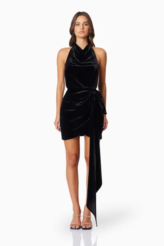 Solene Backless Mini Dress In Black sold by Elliatt