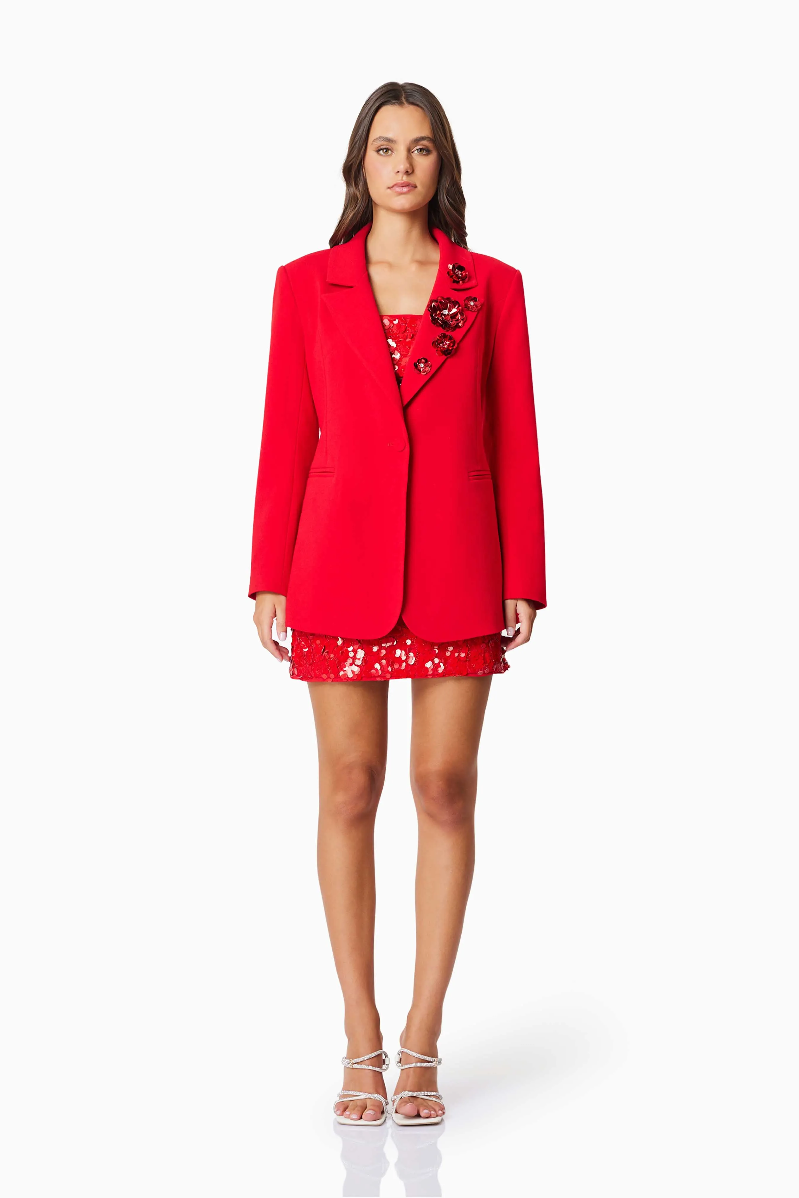 Emma Tailored Blazer In Red sold by Elliatt