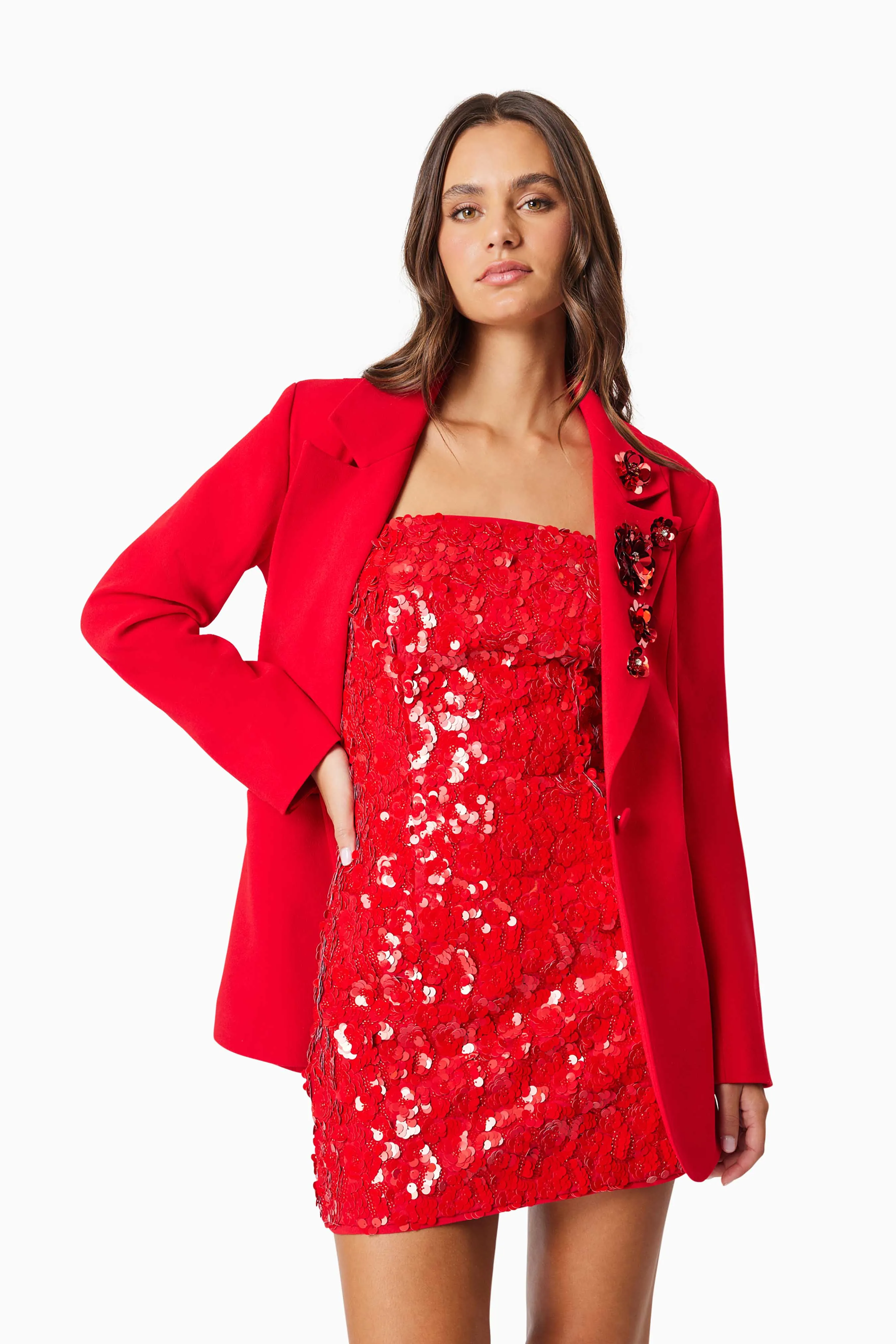 Emma Tailored Blazer In Red sold by Elliatt product image thumbnail 2