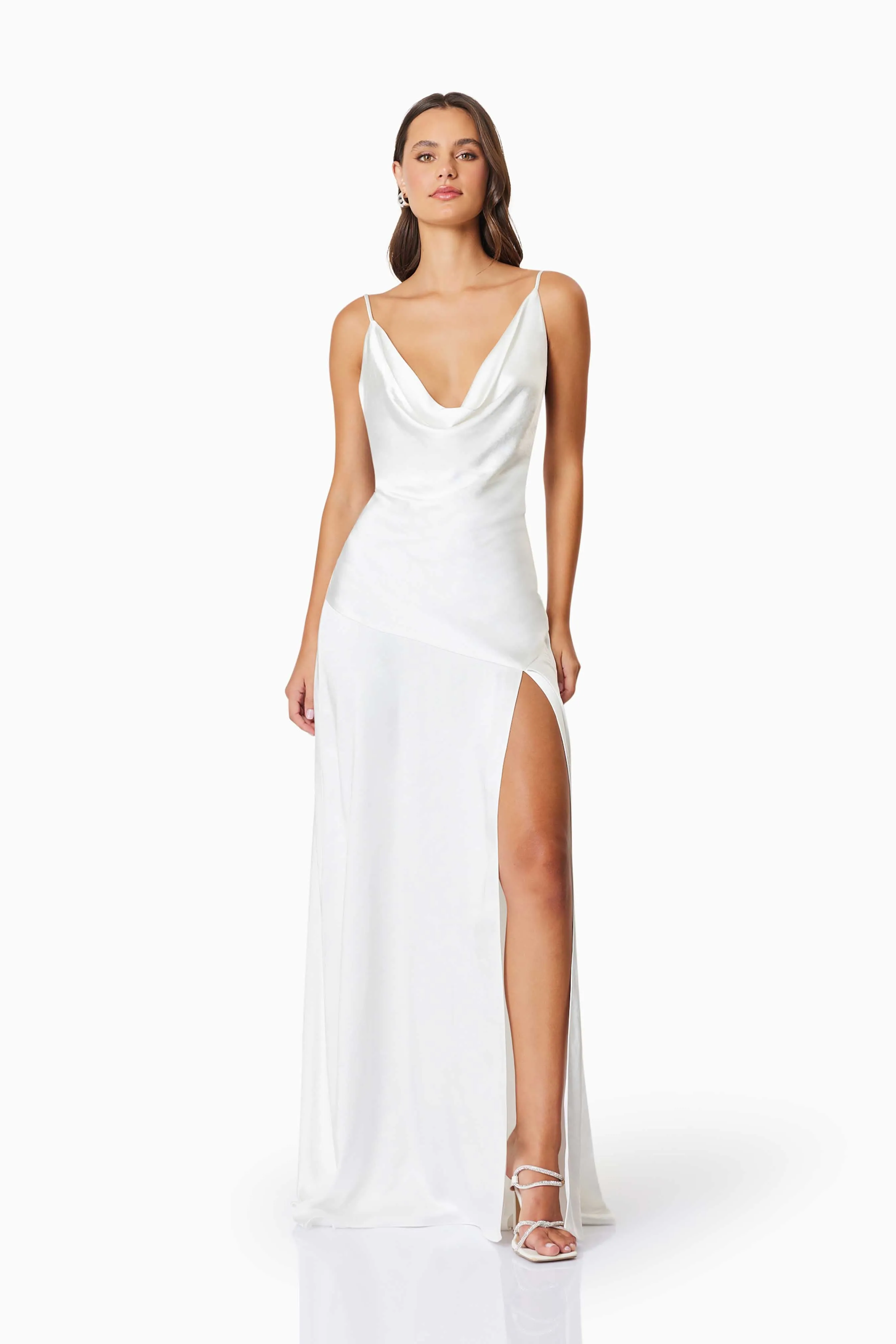 Clementine Cowl Neck Maxi Dress In White sold by Elliatt product image thumbnail 4