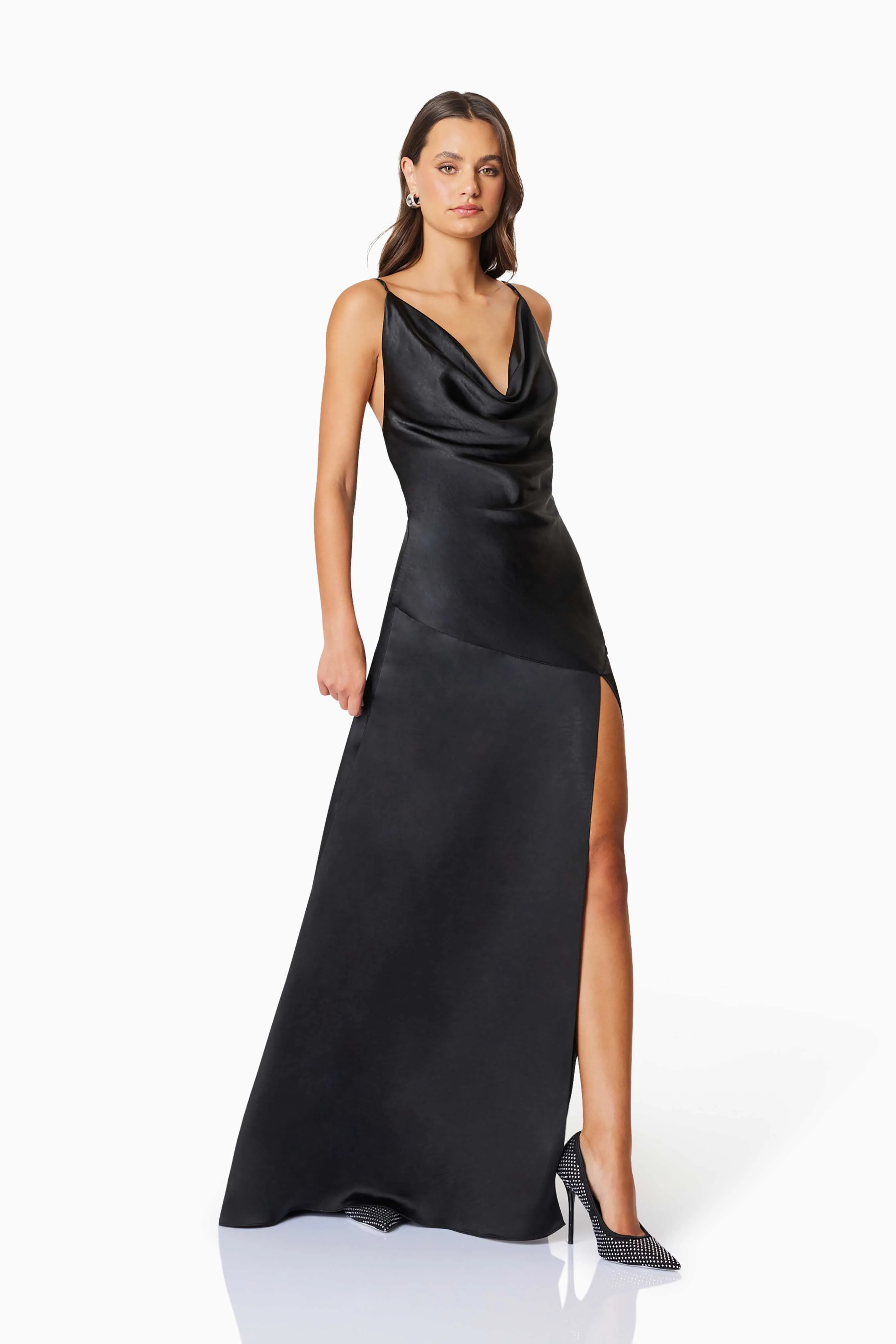 Clementine Cowl Neck Maxi Dress In Black sold by Elliatt product image thumbnail 4