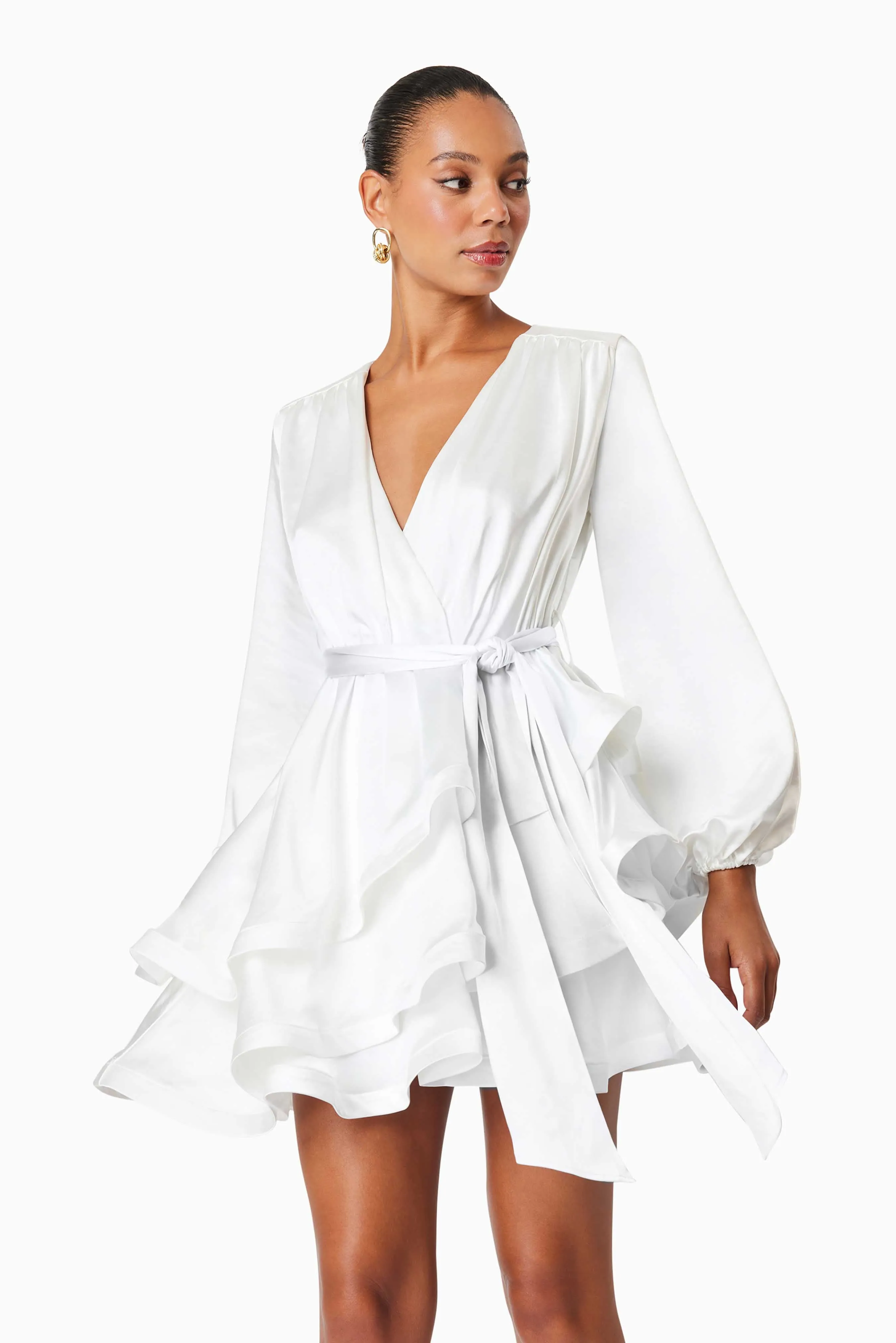 Clementine Long Sleeve Mini Dress In White sold by Elliatt product image thumbnail 2