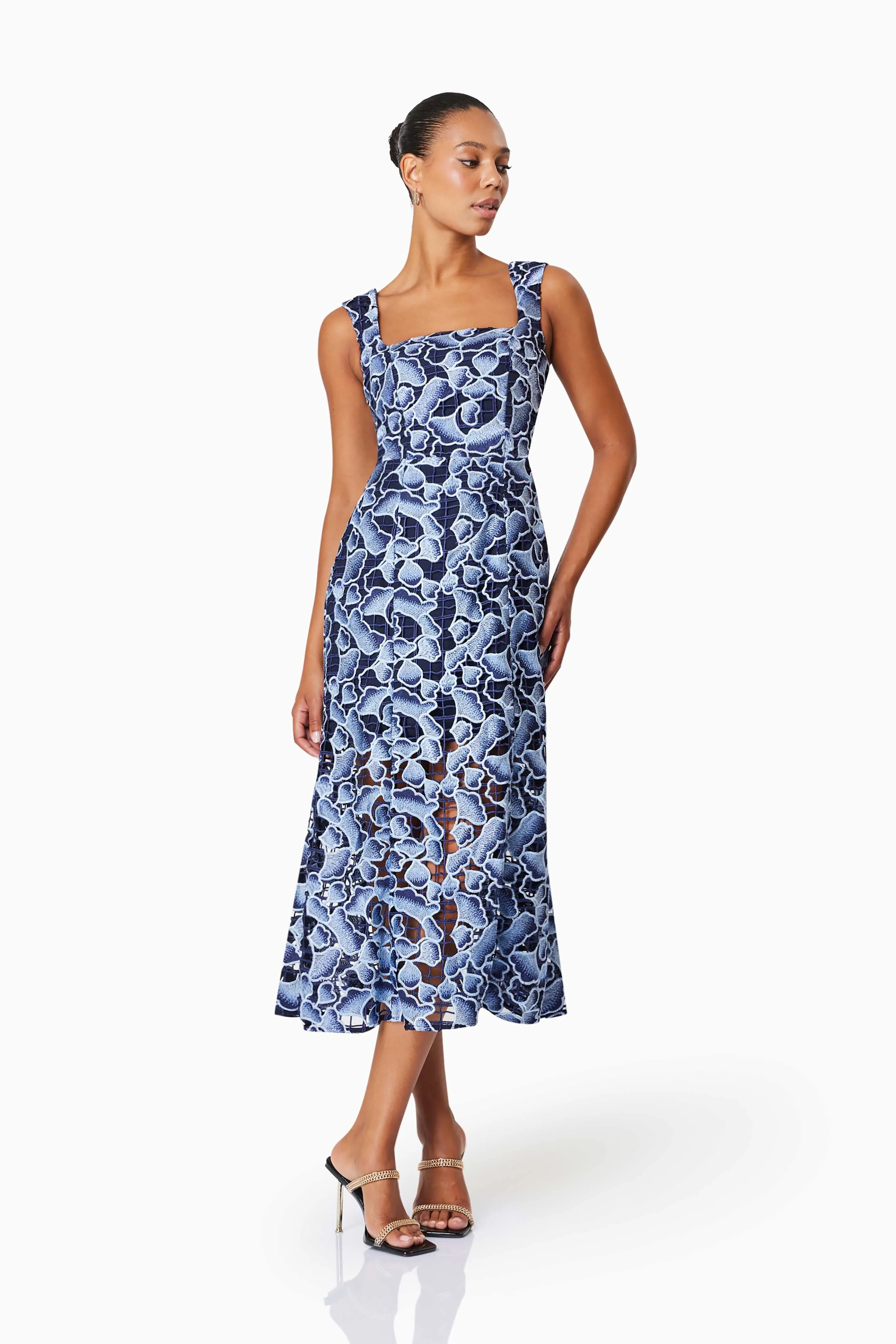 Mila Cocktail Midi Dress In Blue sold by Elliatt product image thumbnail 4