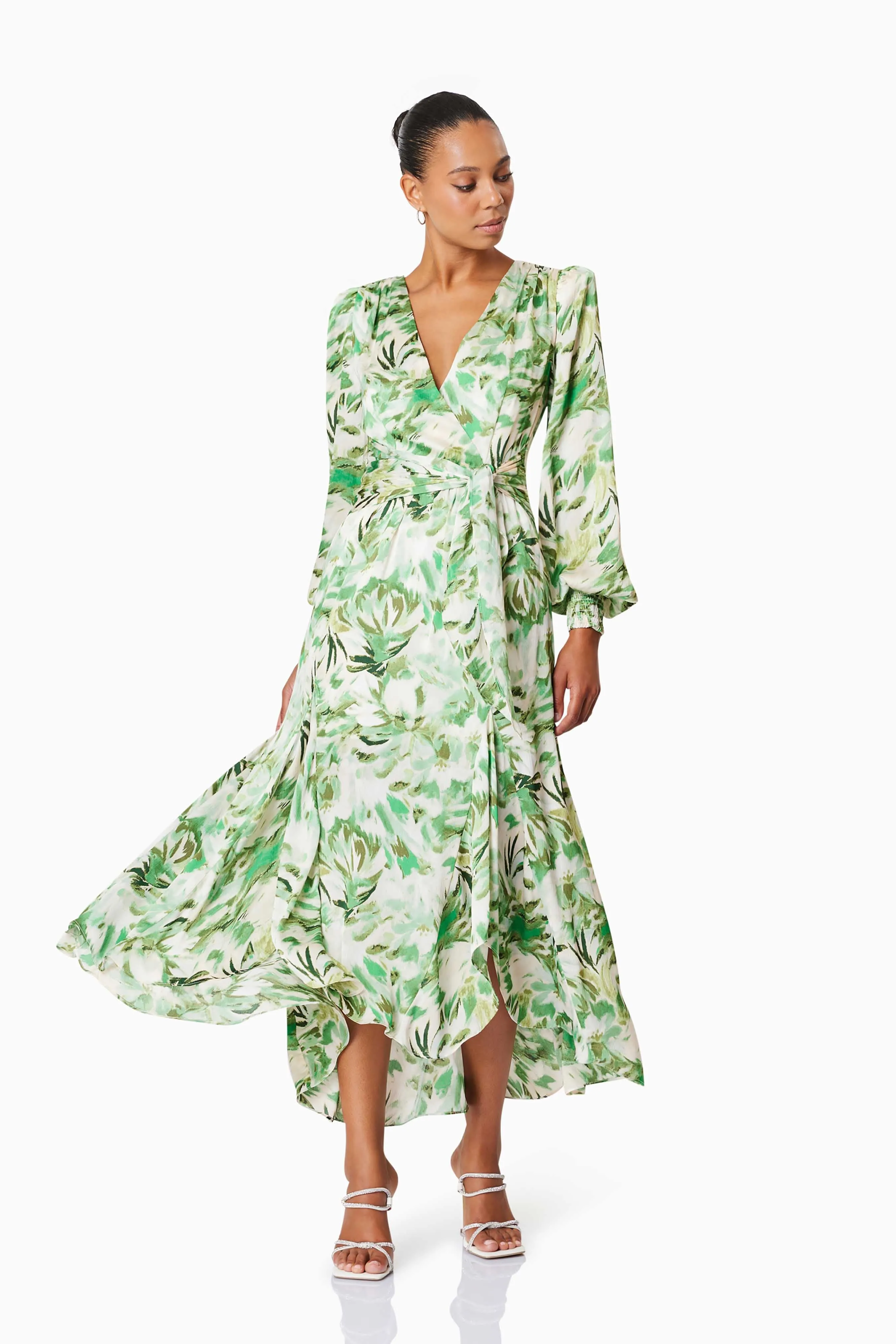Georgia Long Sleeve Maxi Dress In Green sold by Elliatt product image thumbnail 3