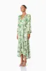 Georgia Long Sleeve Maxi Dress In Green sold by Elliatt