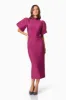 Ella Puff Sleeve Midi Dress In Red sold by Elliatt