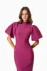 Ella Puff Sleeve Midi Dress In Red sold by Elliatt