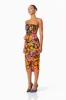 Alessandra Floral Strapless Cocktail Dress In Orange sold by Elliatt