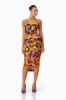 Alessandra Floral Strapless Cocktail Dress In Orange sold by Elliatt