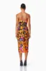 Alessandra Floral Strapless Cocktail Dress In Orange sold by Elliatt