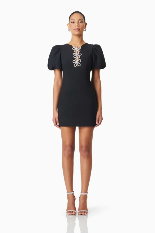 Delia Diamante Mini Dress In Black sold by Elliatt