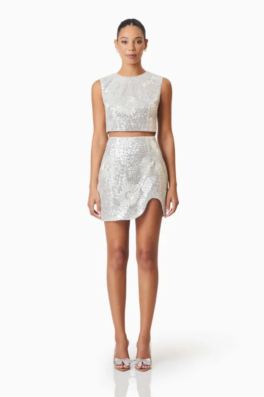 Caledonia Sequin Mini Set In Silver made by Elliatt