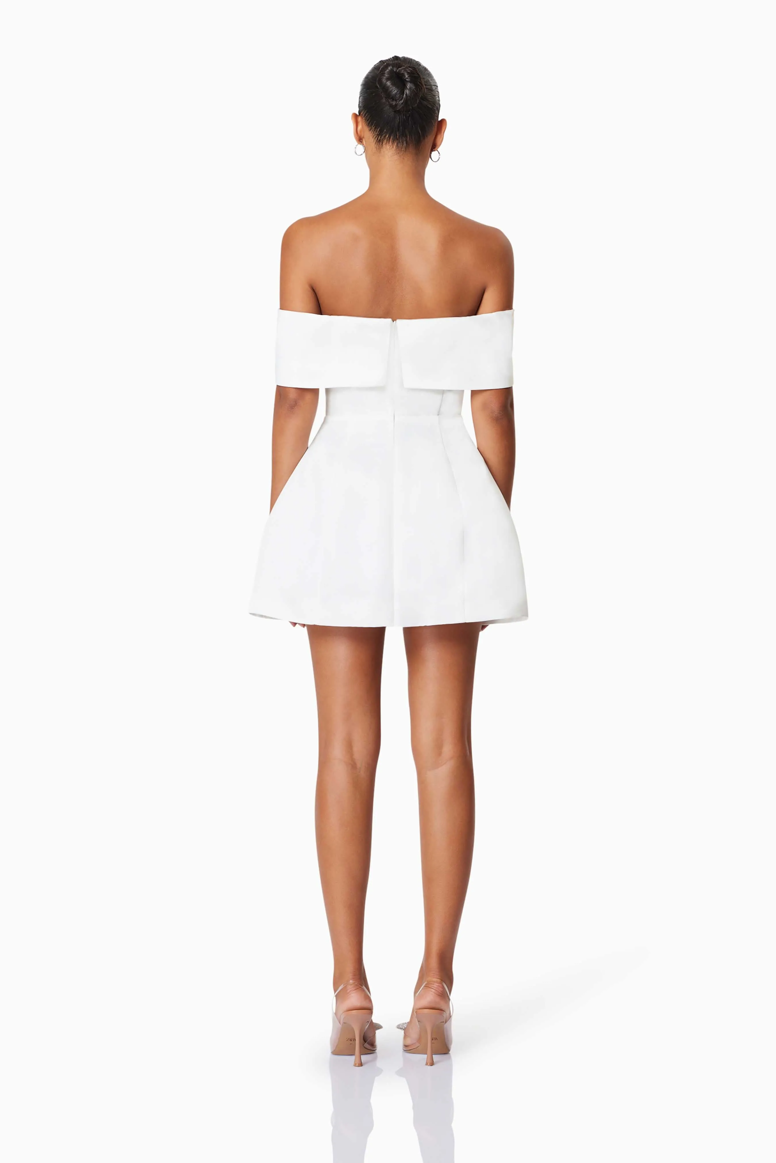 Alice Off The Shoulder Mini Party Dress in White sold by Elliatt product image thumbnail 4
