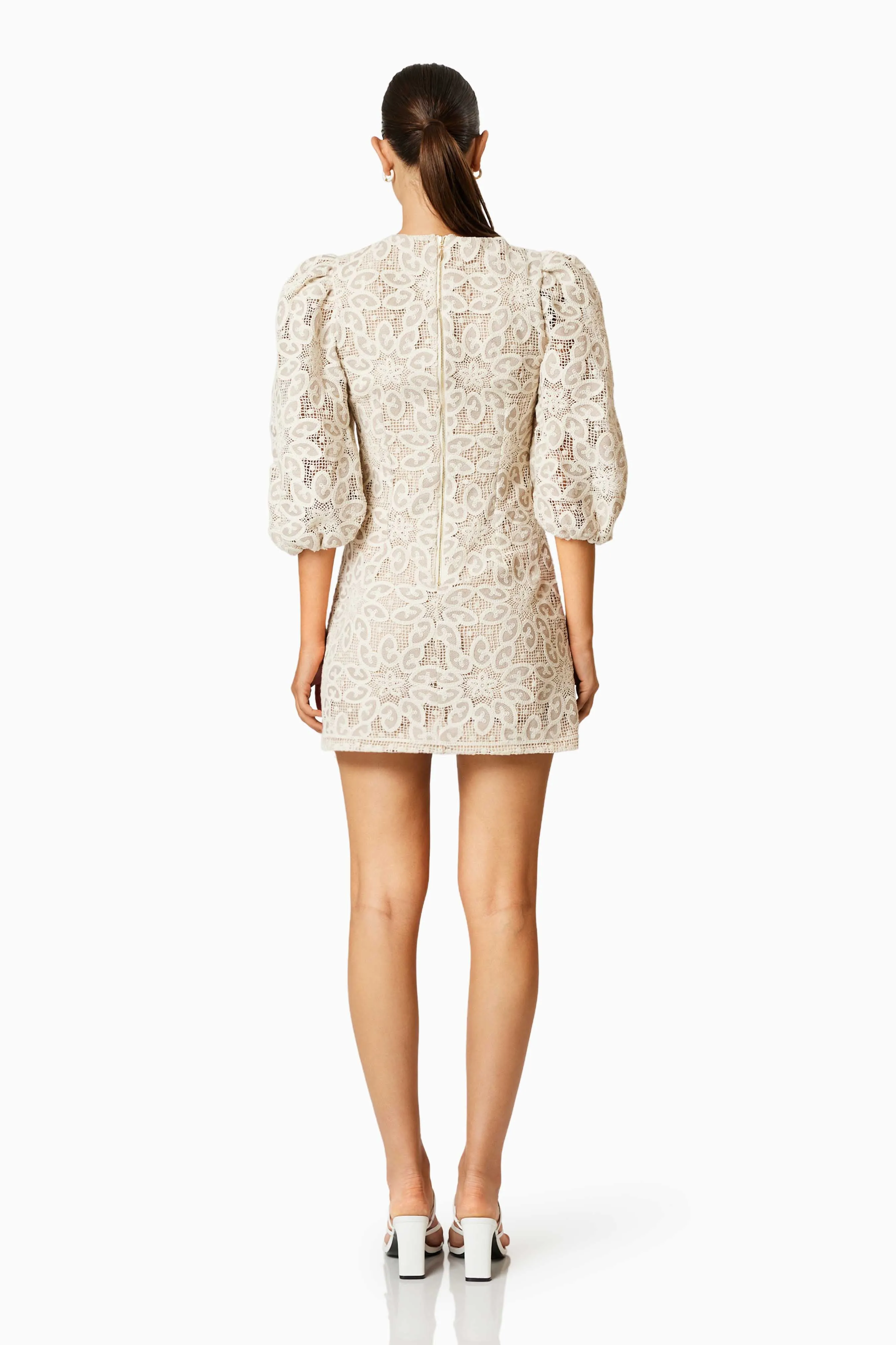 Cliffside Mini Lace Dress In White sold by Elliatt product image thumbnail 5