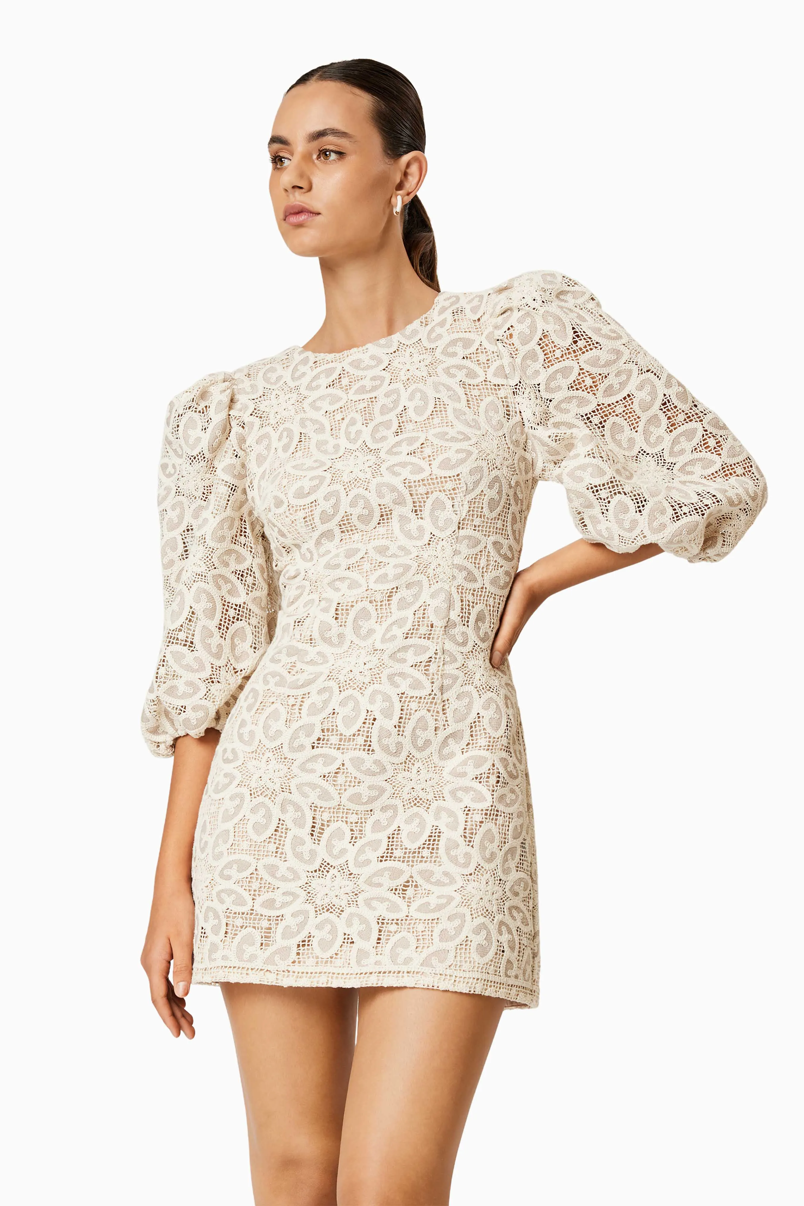 Cliffside Mini Lace Dress In White sold by Elliatt product image thumbnail 2
