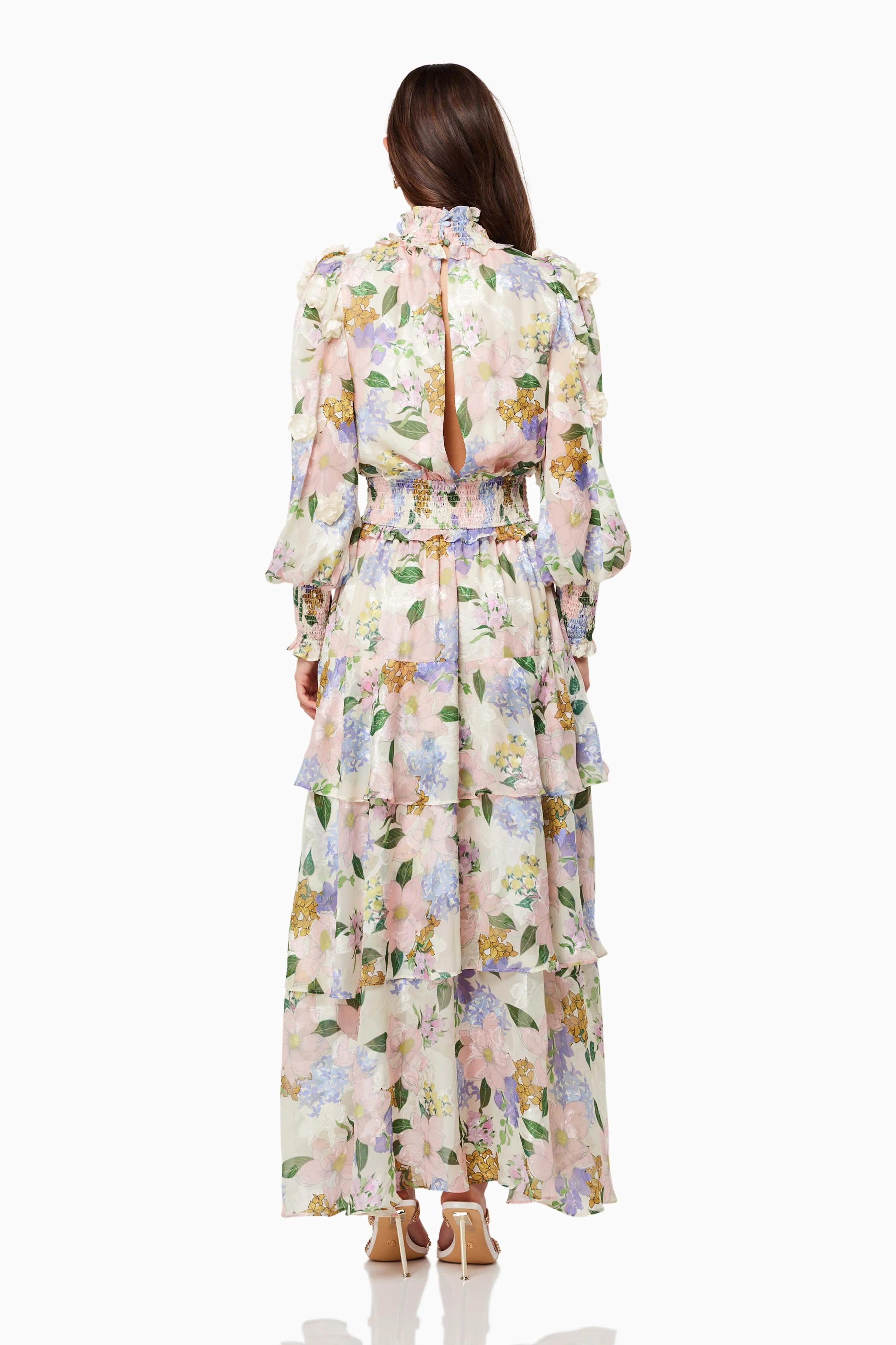Delfina Ruffled Maxi Dress In Pink sold by Elliatt product image thumbnail 5