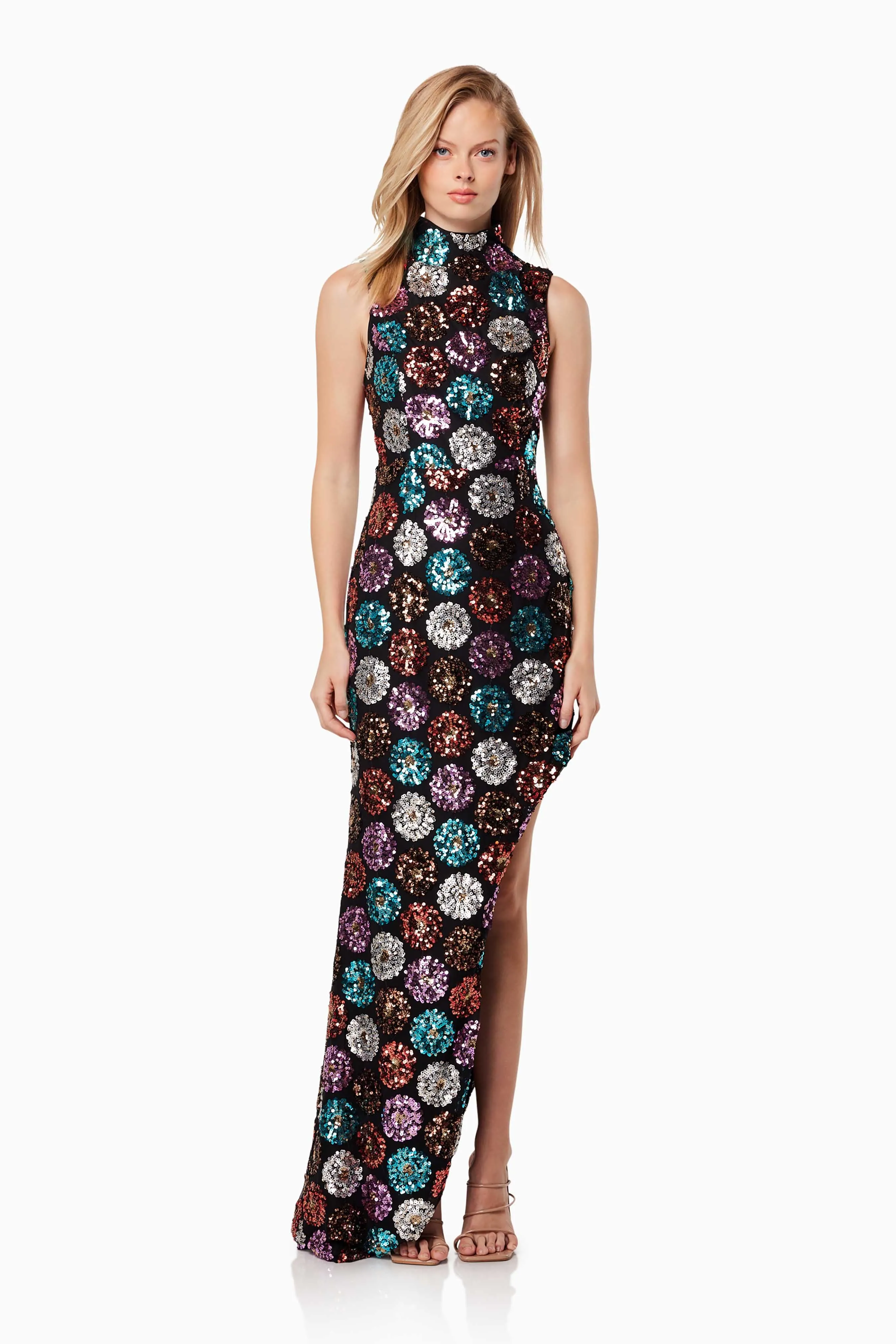 Wholeness Fitted Maxi Gown In Black sold by Elliatt