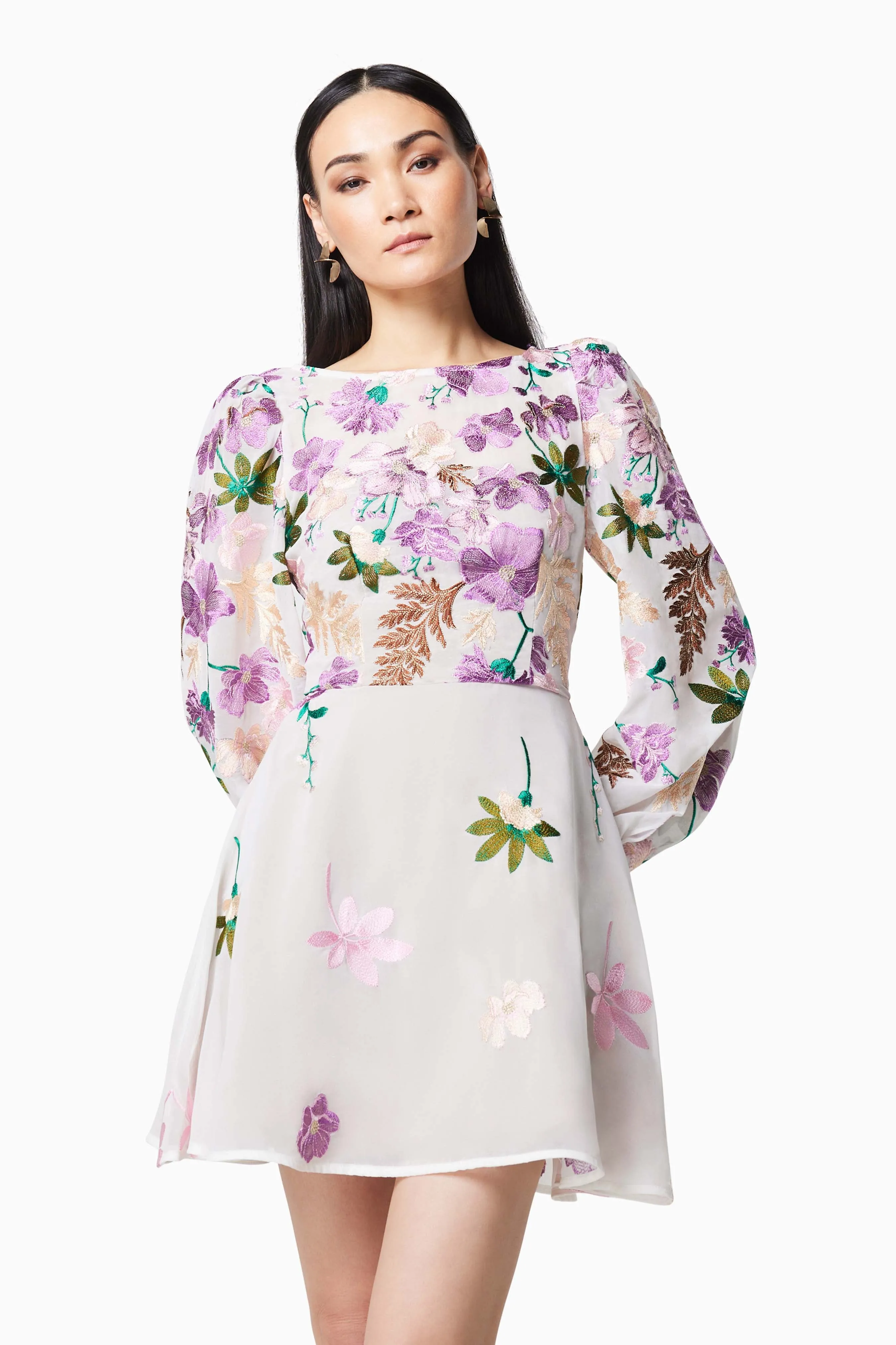 Reverie Long Sleeved Mini Dress in Purple sold by Elliatt product image thumbnail 2